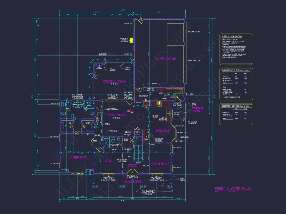 Custom house Plan with 4 Bedrooms, CAD Blueprints & Designs