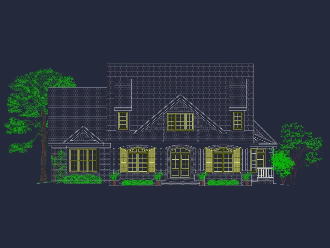 Custom house Plan with 4 Bedrooms, CAD Blueprints & Designs