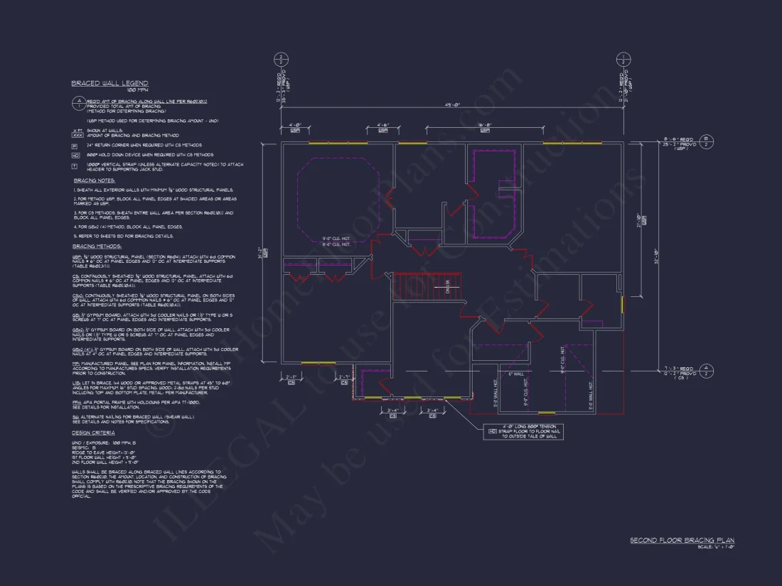 Traditional Colonial 3-Bedroom house Floor Plan & Blueprint