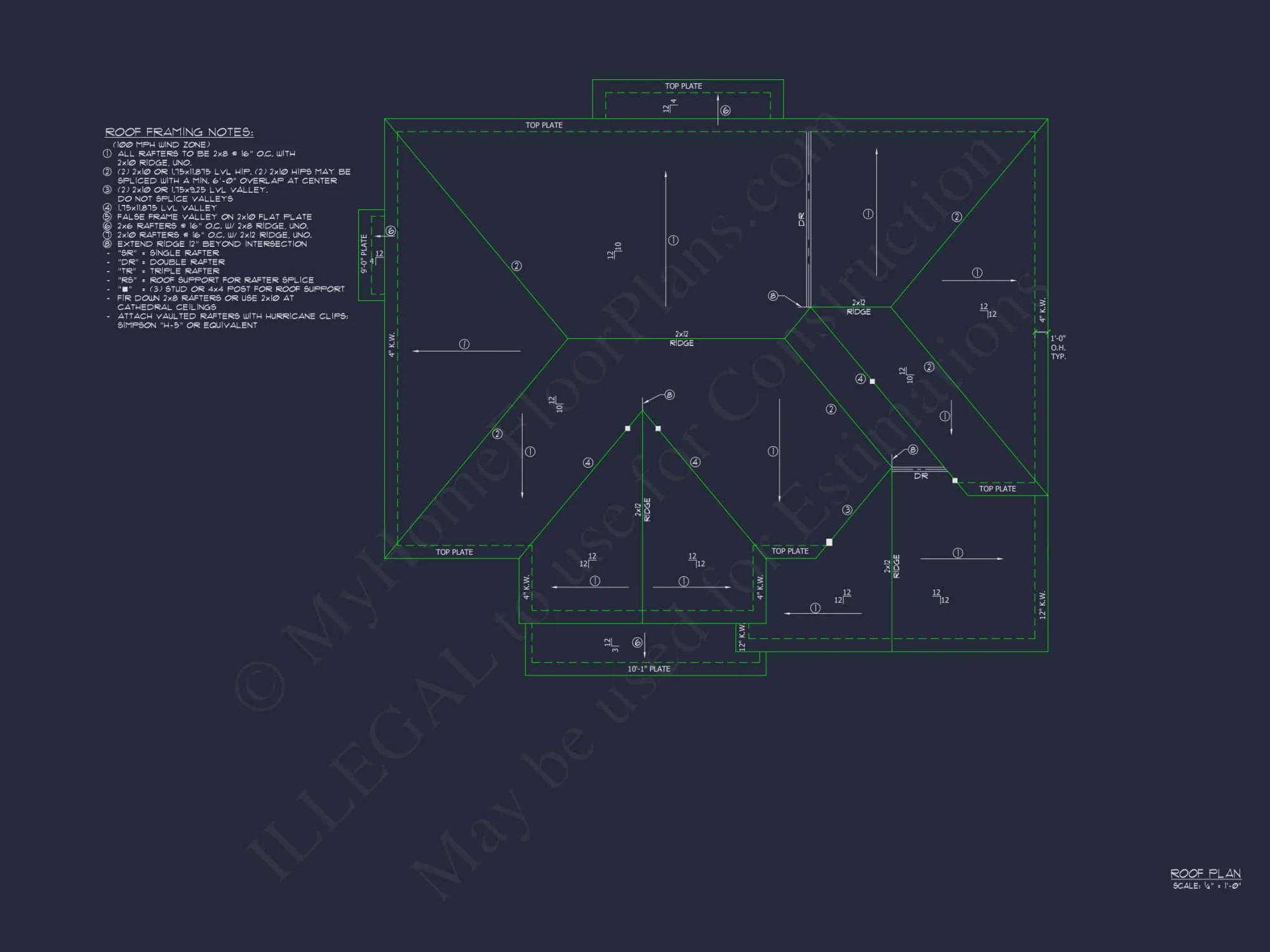 Traditional Colonial 3-Bedroom house Floor Plan & Blueprint