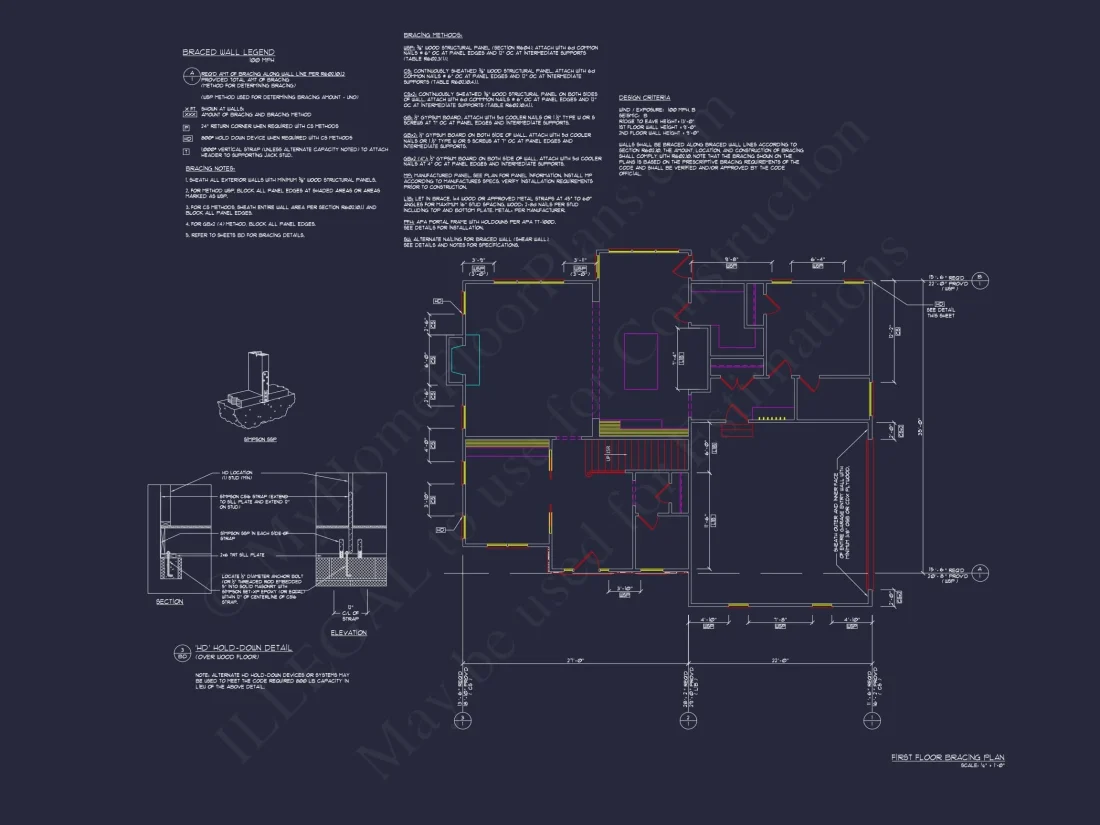 Traditional Colonial 3-Bedroom house Floor Plan & Blueprint