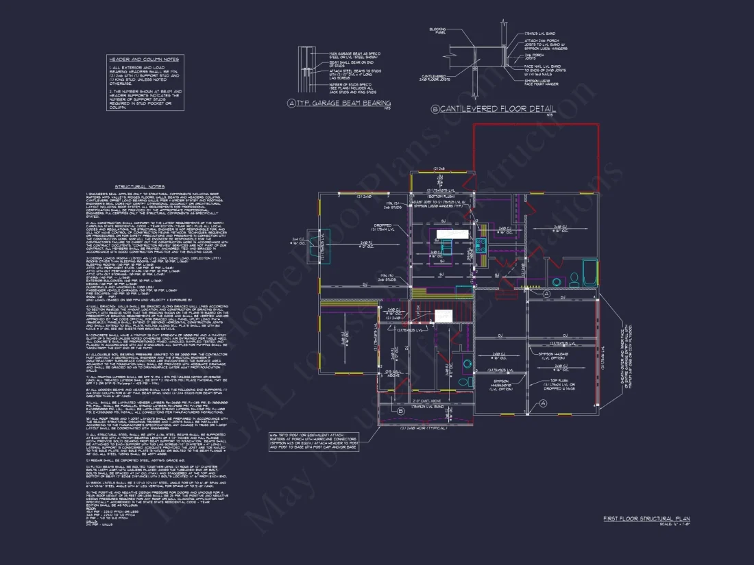 Traditional Colonial 3-Bedroom house Floor Plan & Blueprint