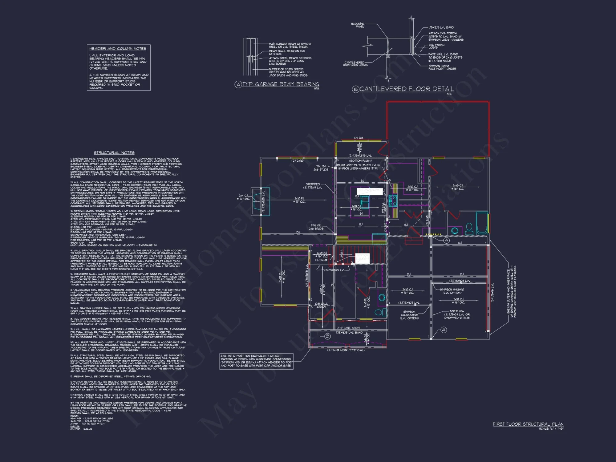 Traditional Colonial 3-Bedroom house Floor Plan & Blueprint
