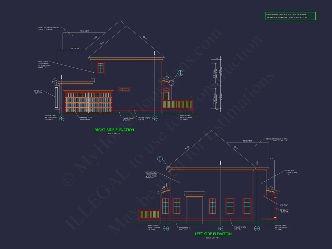 Traditional Colonial 3-Bedroom house Floor Plan & Blueprint