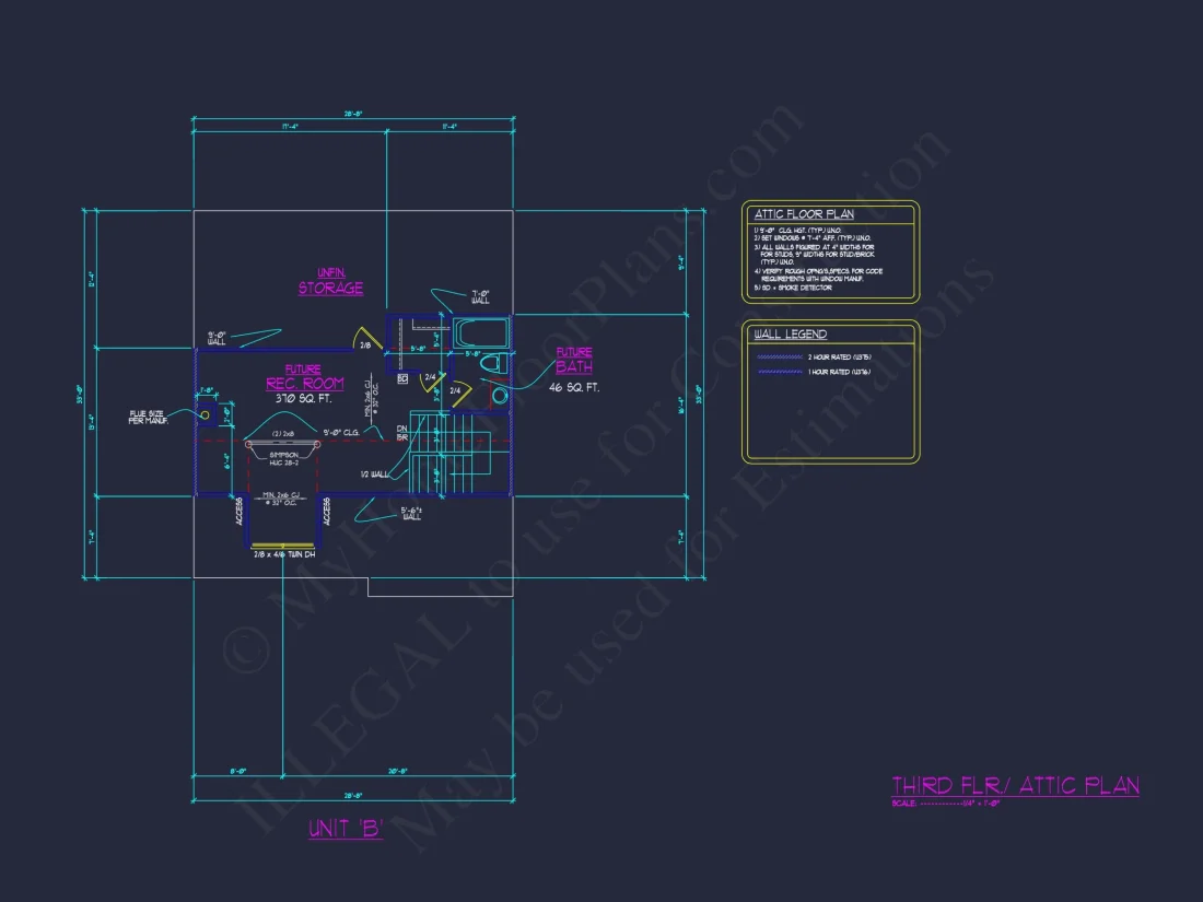 Efficient Multi-Family Triplex house Plan with CAD Designs