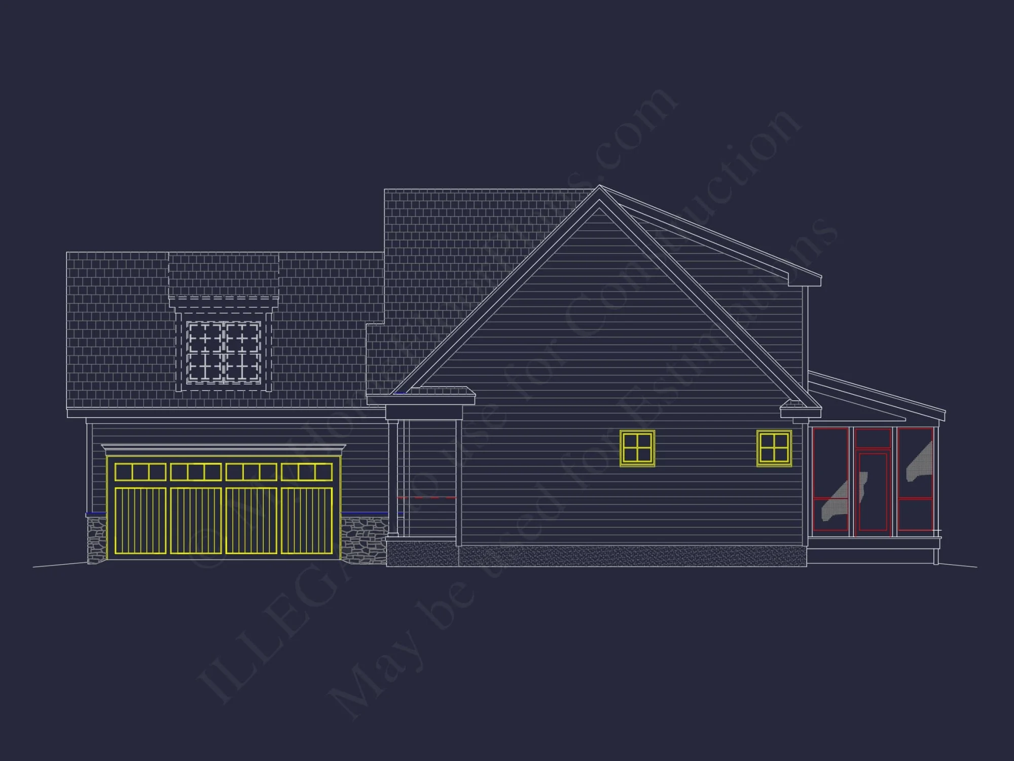 Elegant Craftsman house Plan with Blueprint and CAD Designs