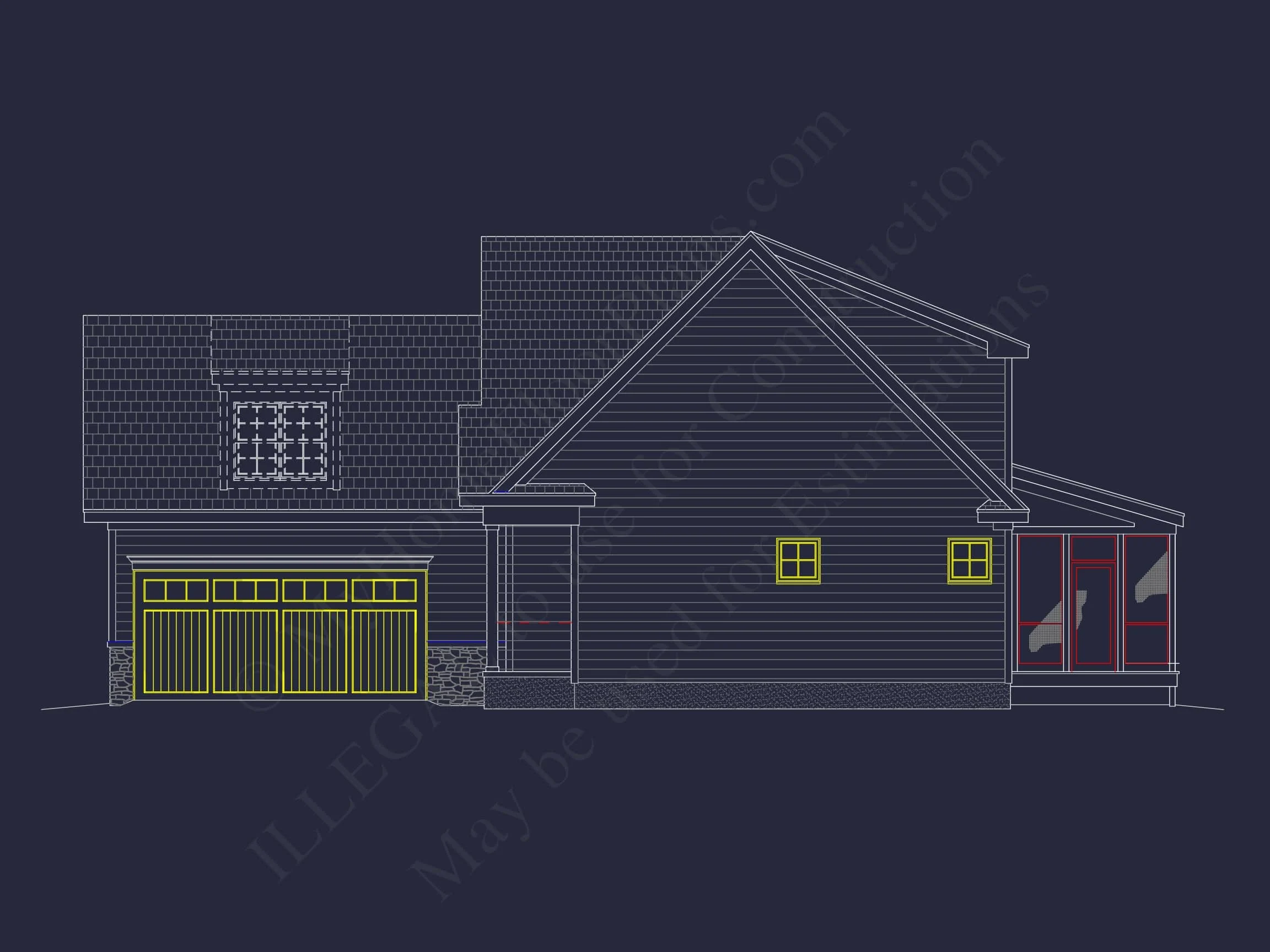 12-2296 HOUSE PLAN - Elegant Craftsman House Plan with Blueprint and CAD Designs 5 Elegant Craftsman house Plan with Blueprint and CAD Designs