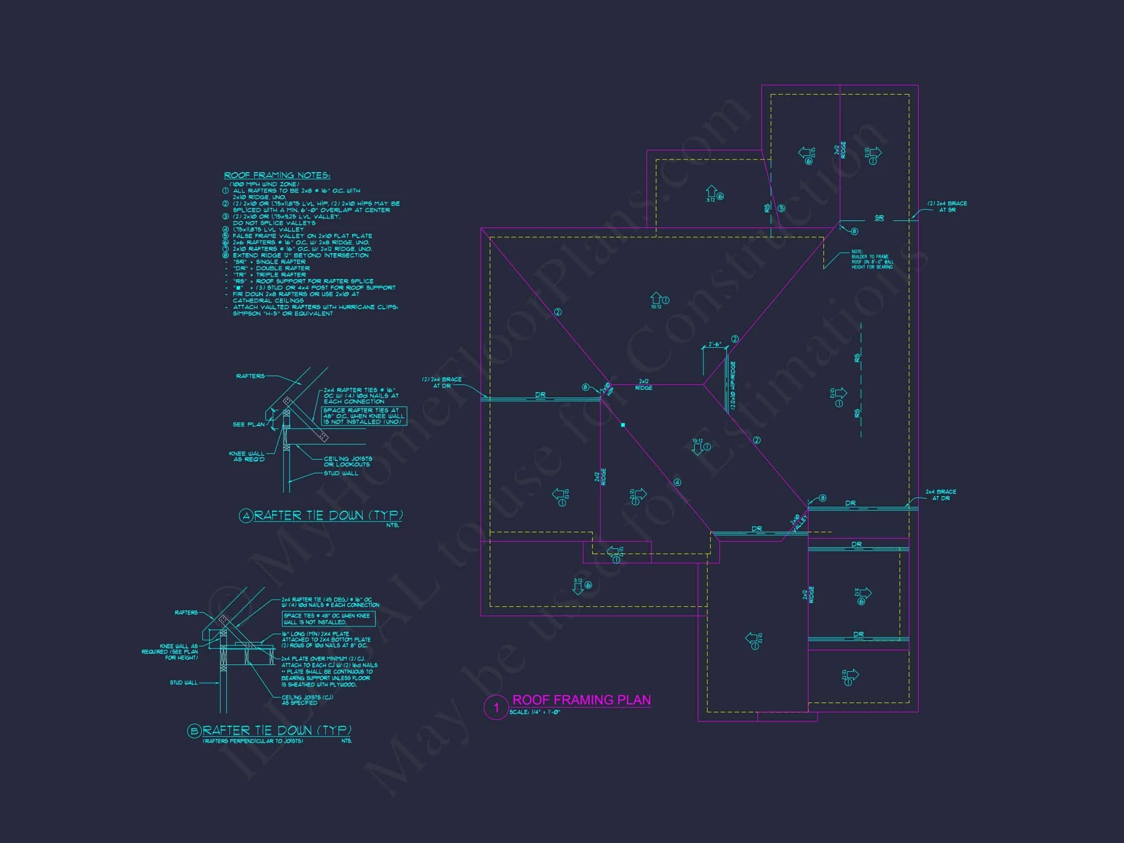 Craftsman house Blueprint with Open Floor Plan & Garage