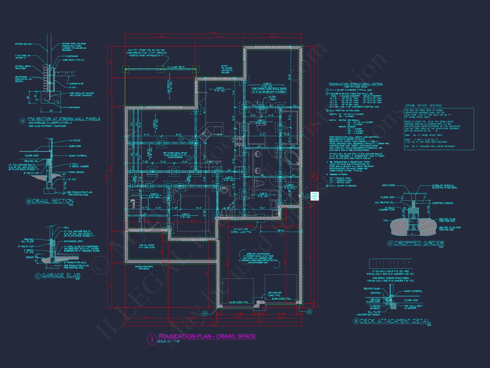 Craftsman house Blueprint with Open Floor Plan & Garage
