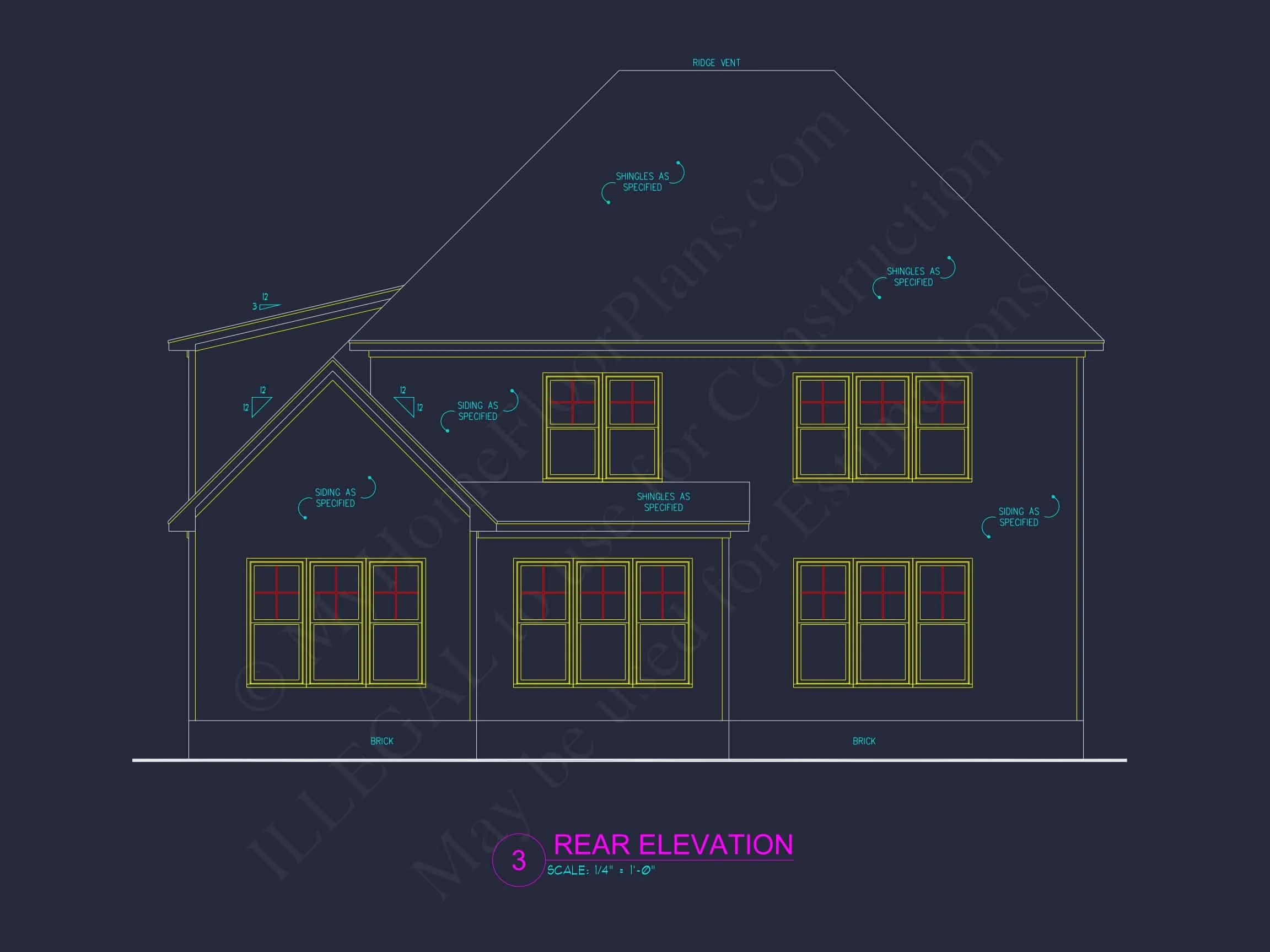 12-2281 HOUSE PLAN - Craftsman House Blueprint with Open Floor Plan & Garage 4 Craftsman house Blueprint with Open Floor Plan & Garage