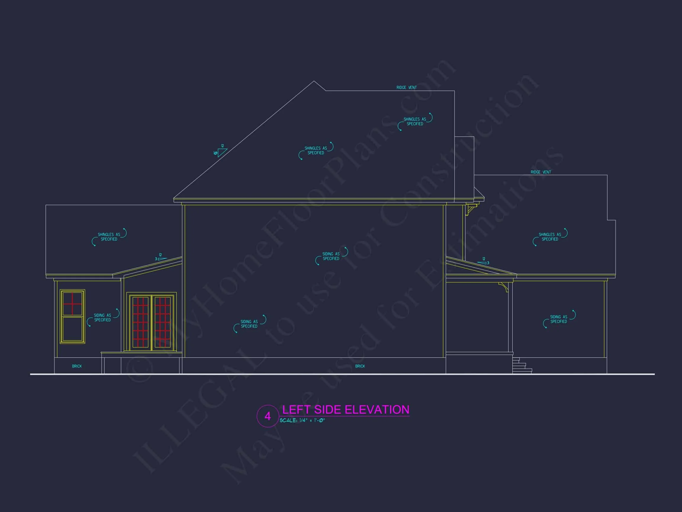 12-2281 HOUSE PLAN - Craftsman House Blueprint with Open Floor Plan & Garage 3 Craftsman house Blueprint with Open Floor Plan & Garage