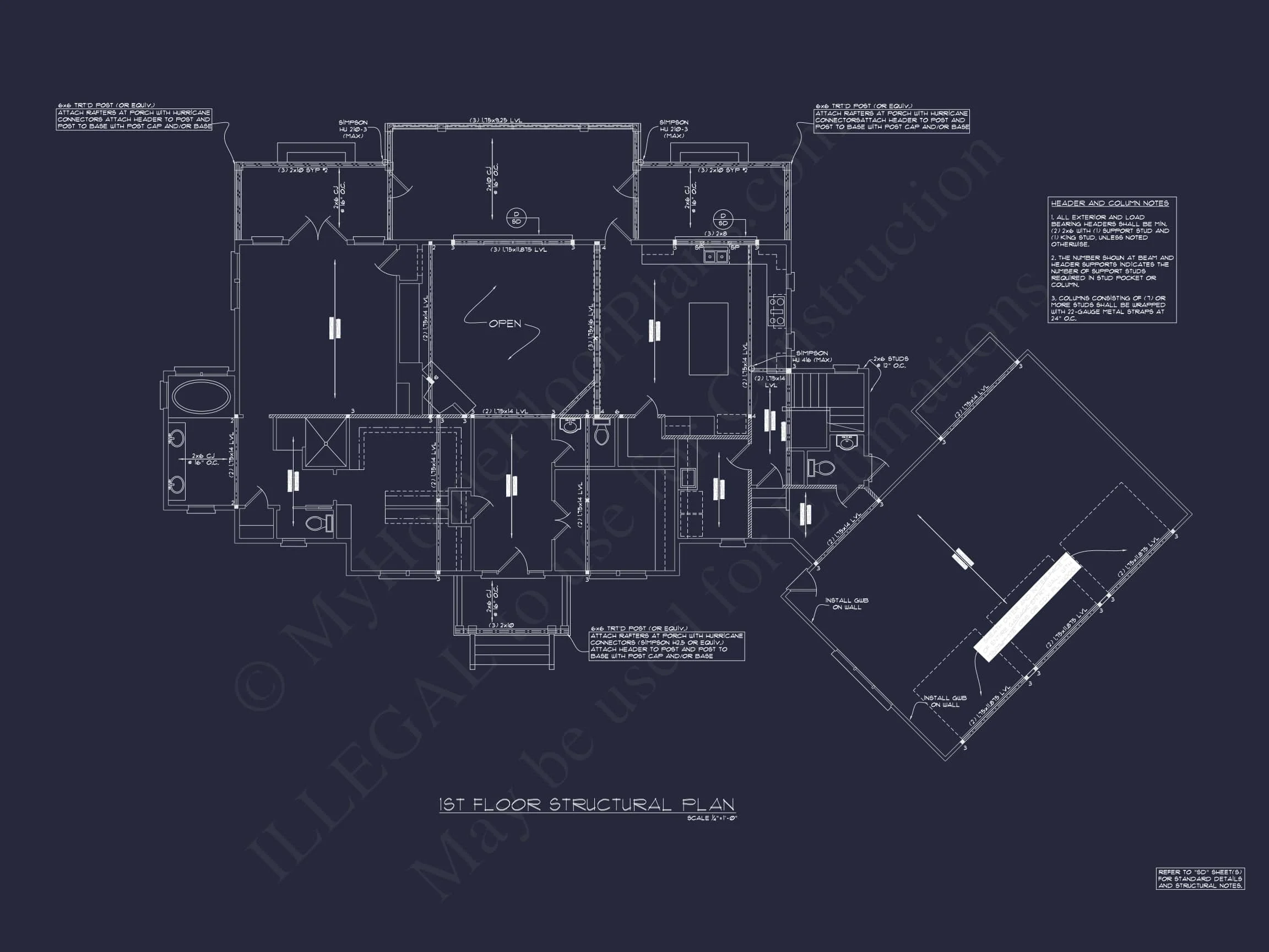Expansive house Plan with 6 Baths, CAD Designs & Features