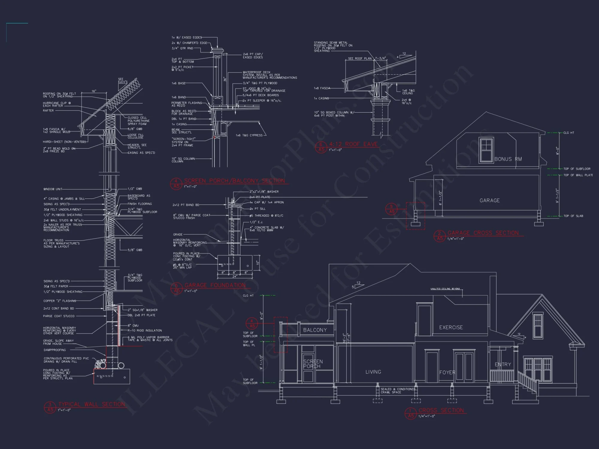 Expansive house Plan with 6 Baths, CAD Designs & Features