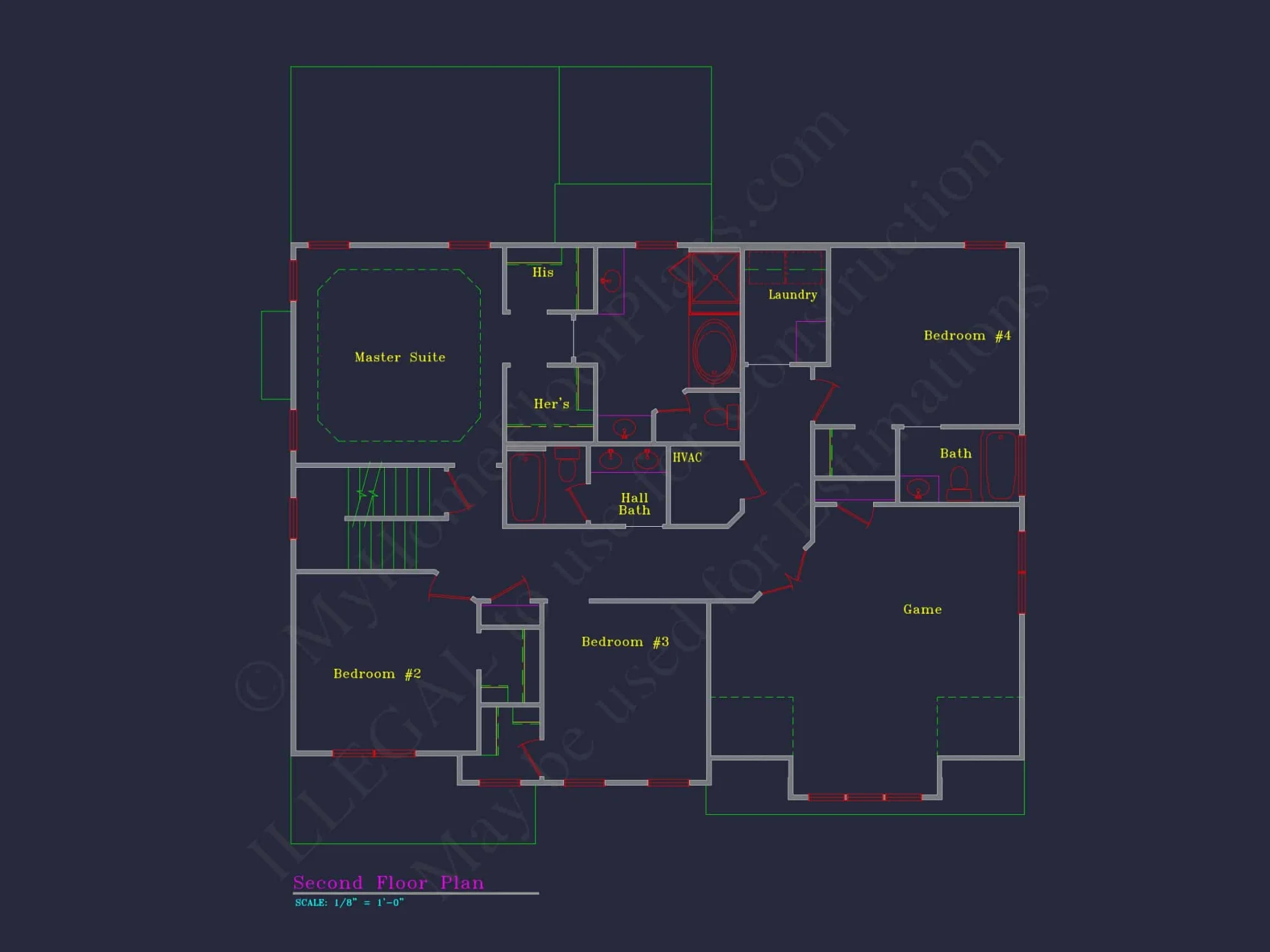 Elegant house Plan with 3174 SF, CAD Blueprint, and Designs