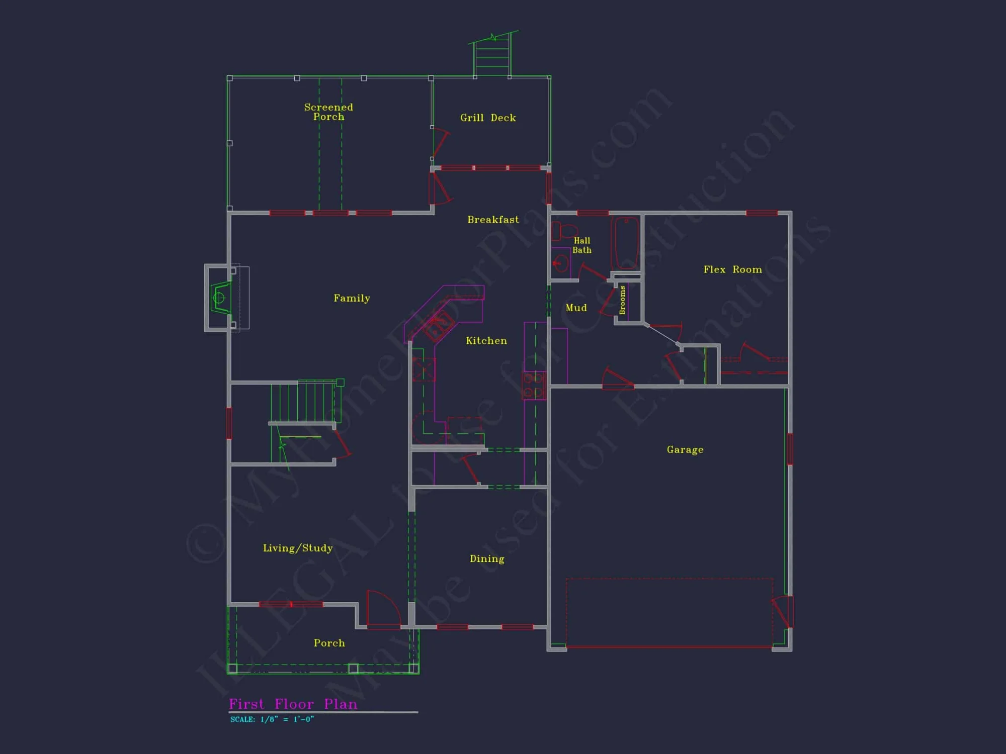 Elegant house Plan with 3174 SF, CAD Blueprint, and Designs
