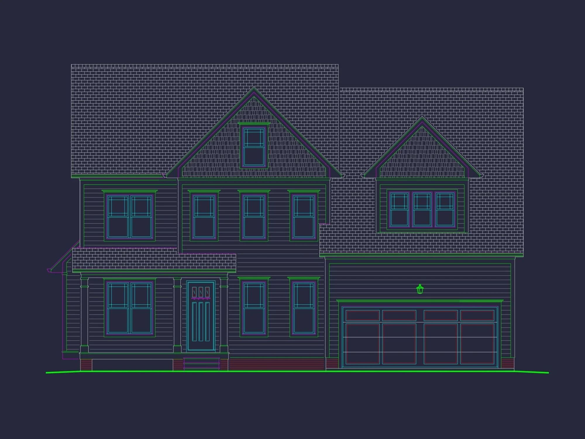 Elegant house Plan with 3174 SF, CAD Blueprint, and Designs