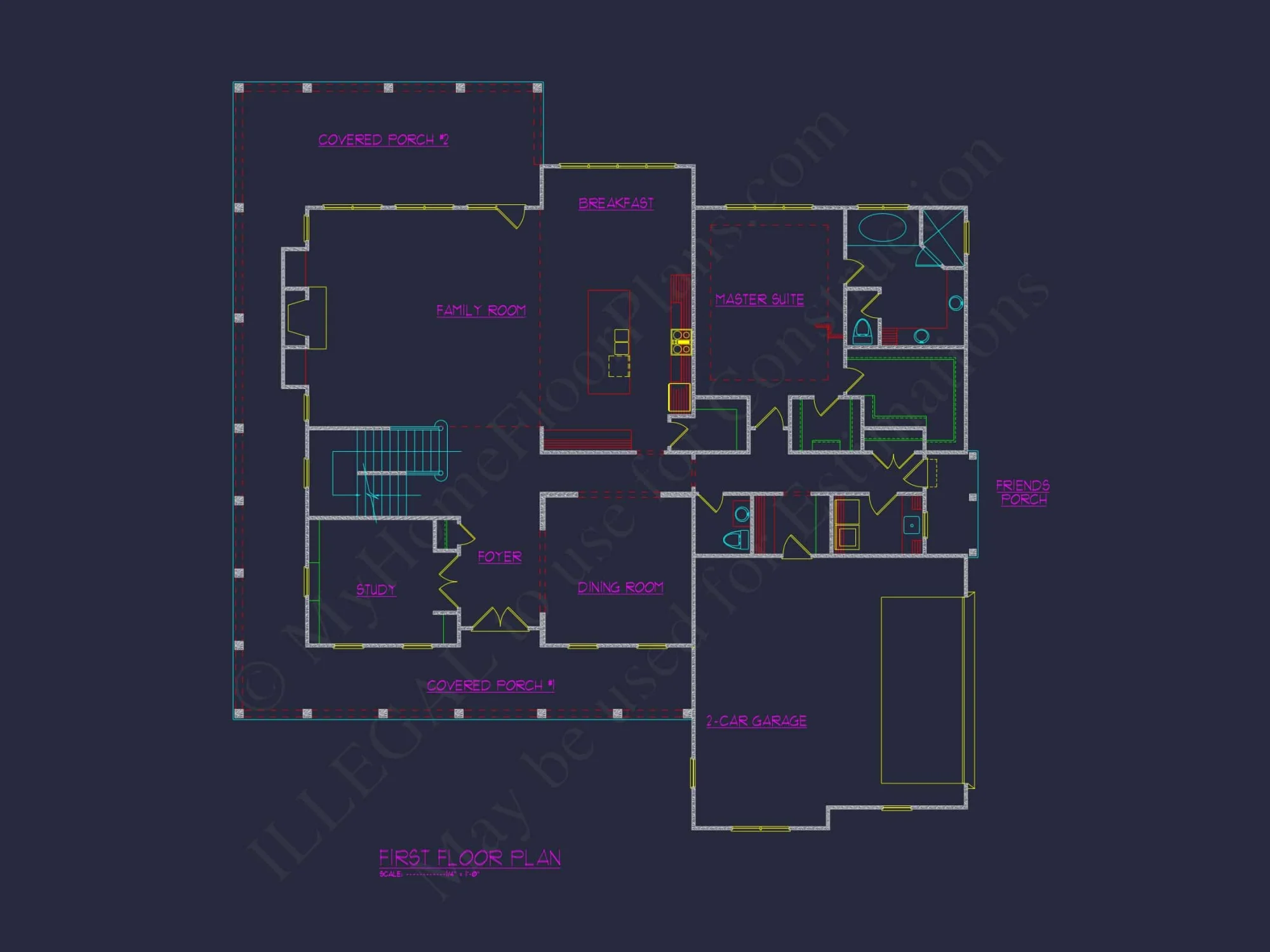 Classic house Blueprint with Colonial-Style Floor Plan Designs