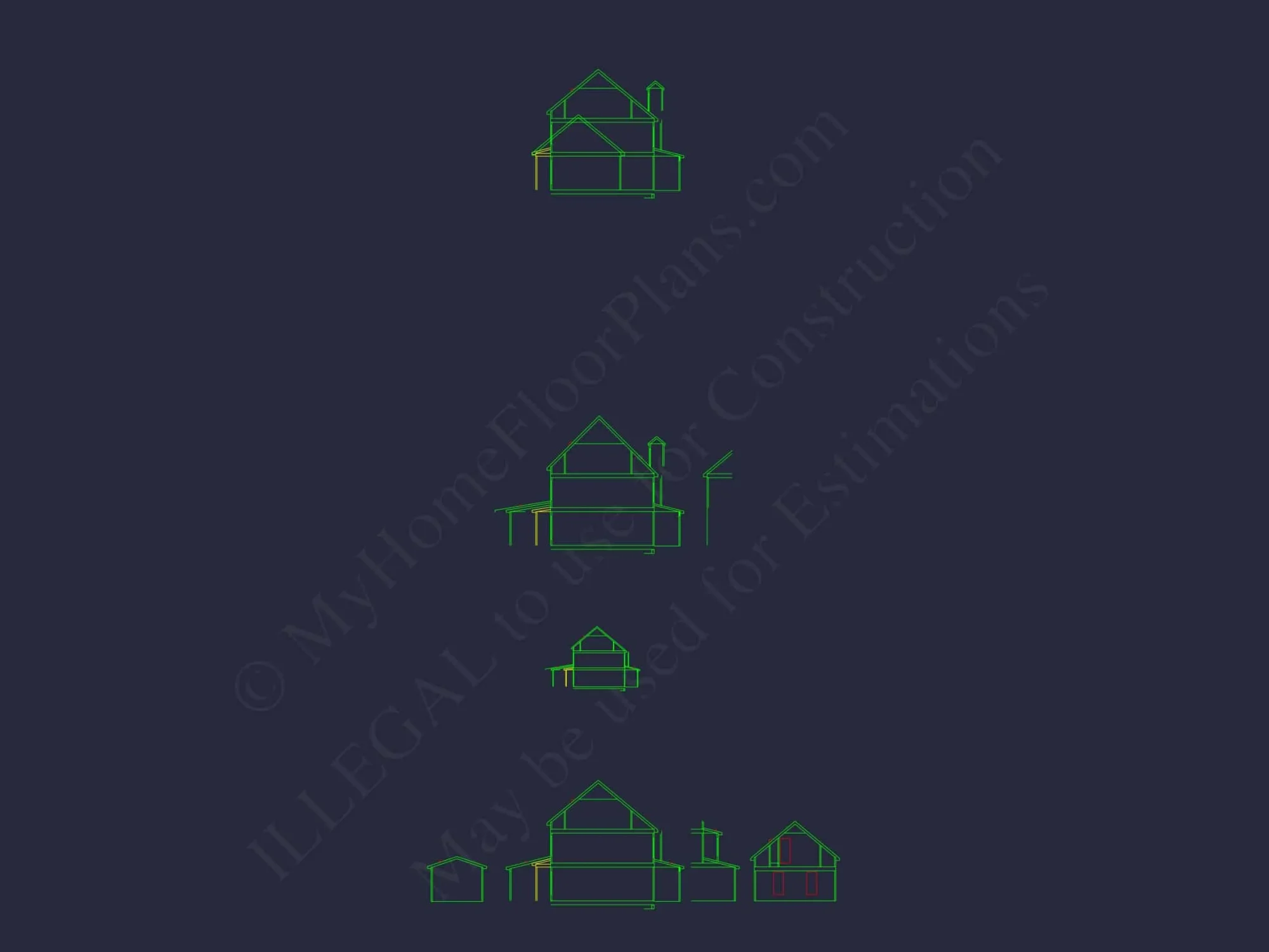 Colonial Revival house Plan With 2-Story Floor Plan Design