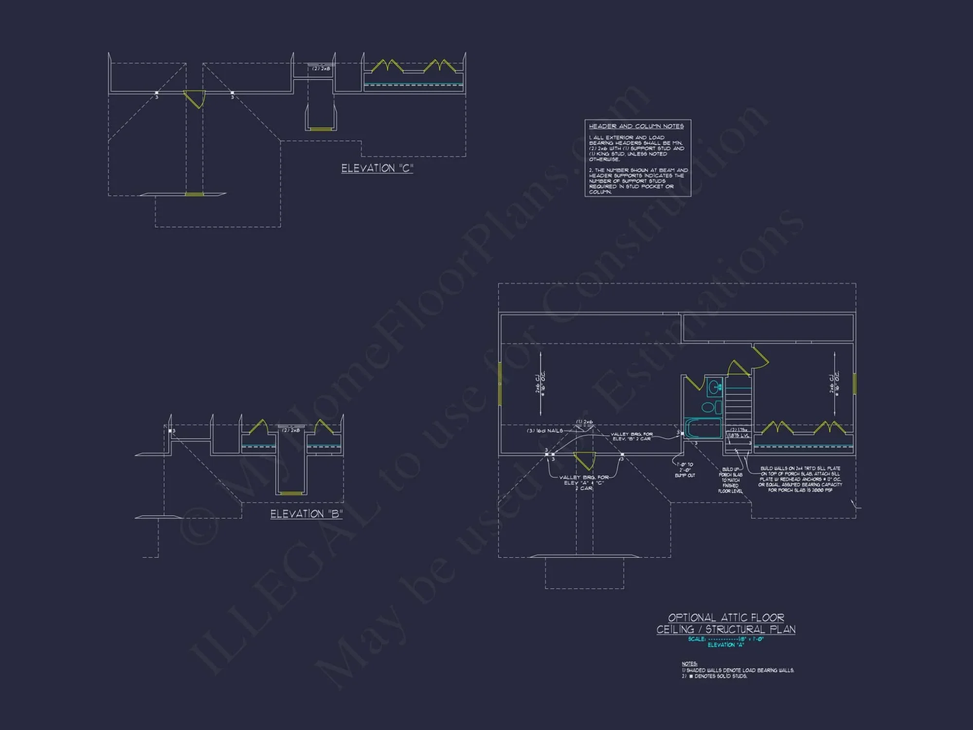 Colonial Revival house Plan With 2-Story Floor Plan Design