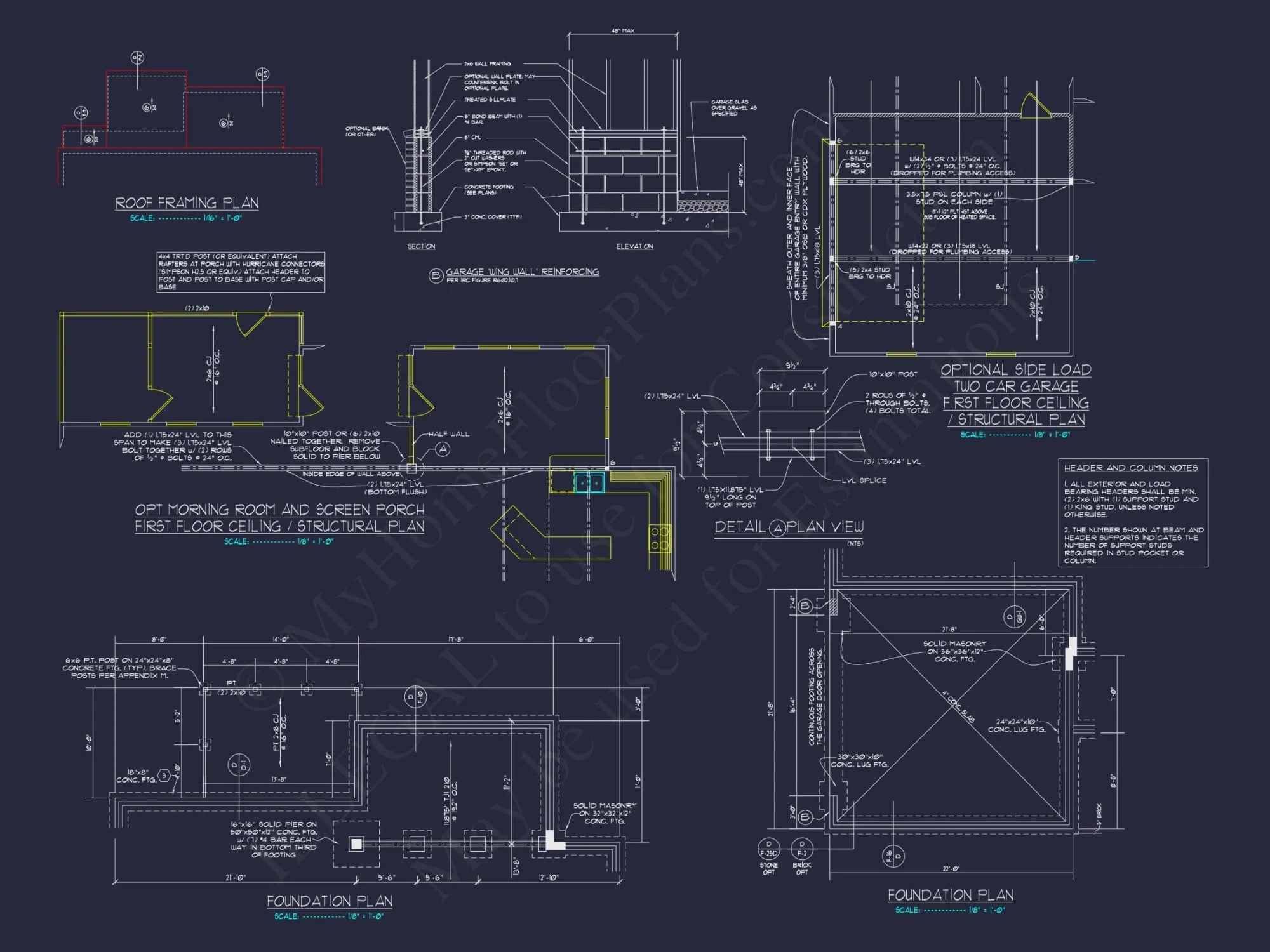 Colonial Revival house Plan With 2-Story Floor Plan Design