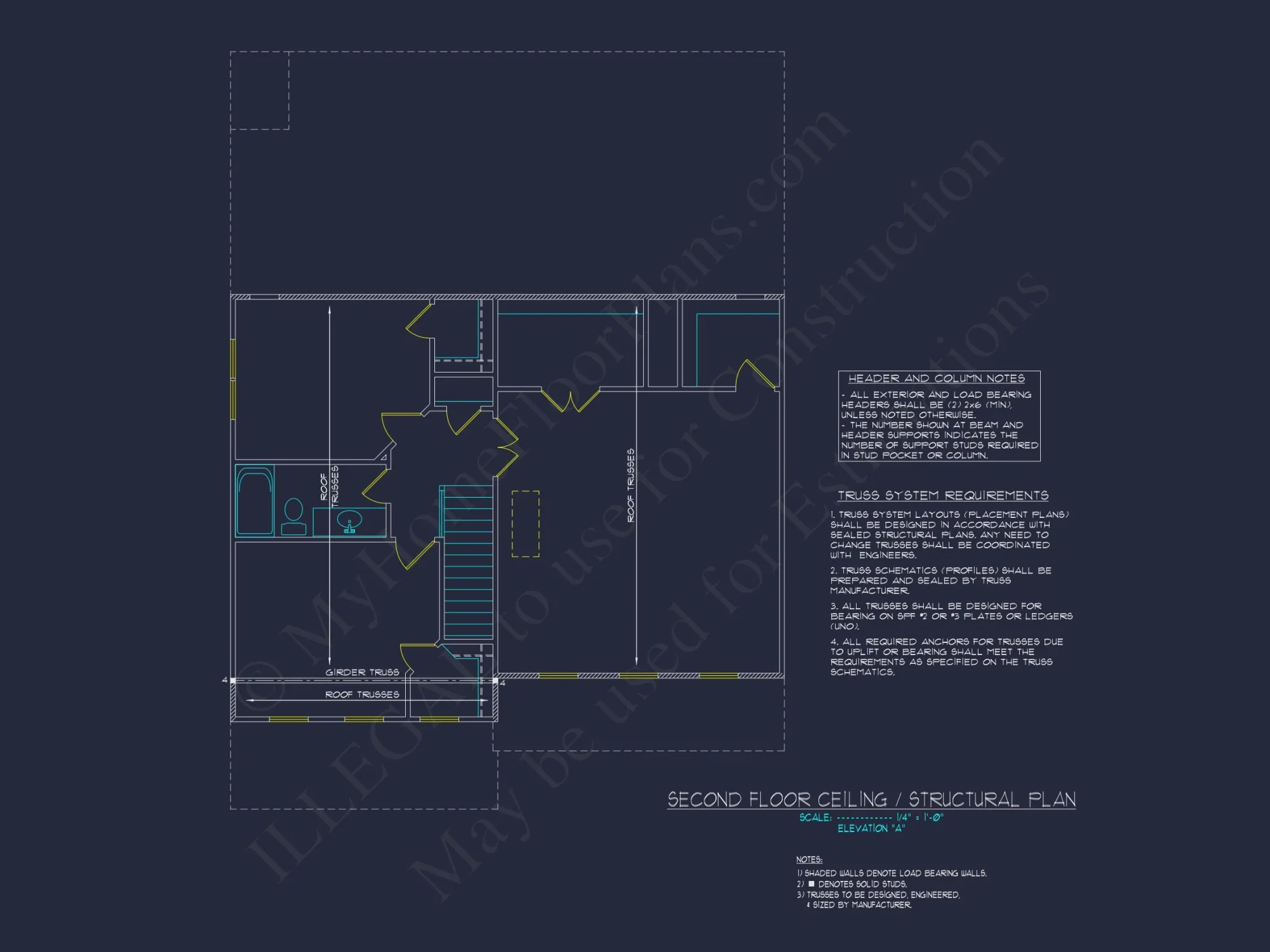 Colonial Revival house Plan With 2-Story Floor Plan Design