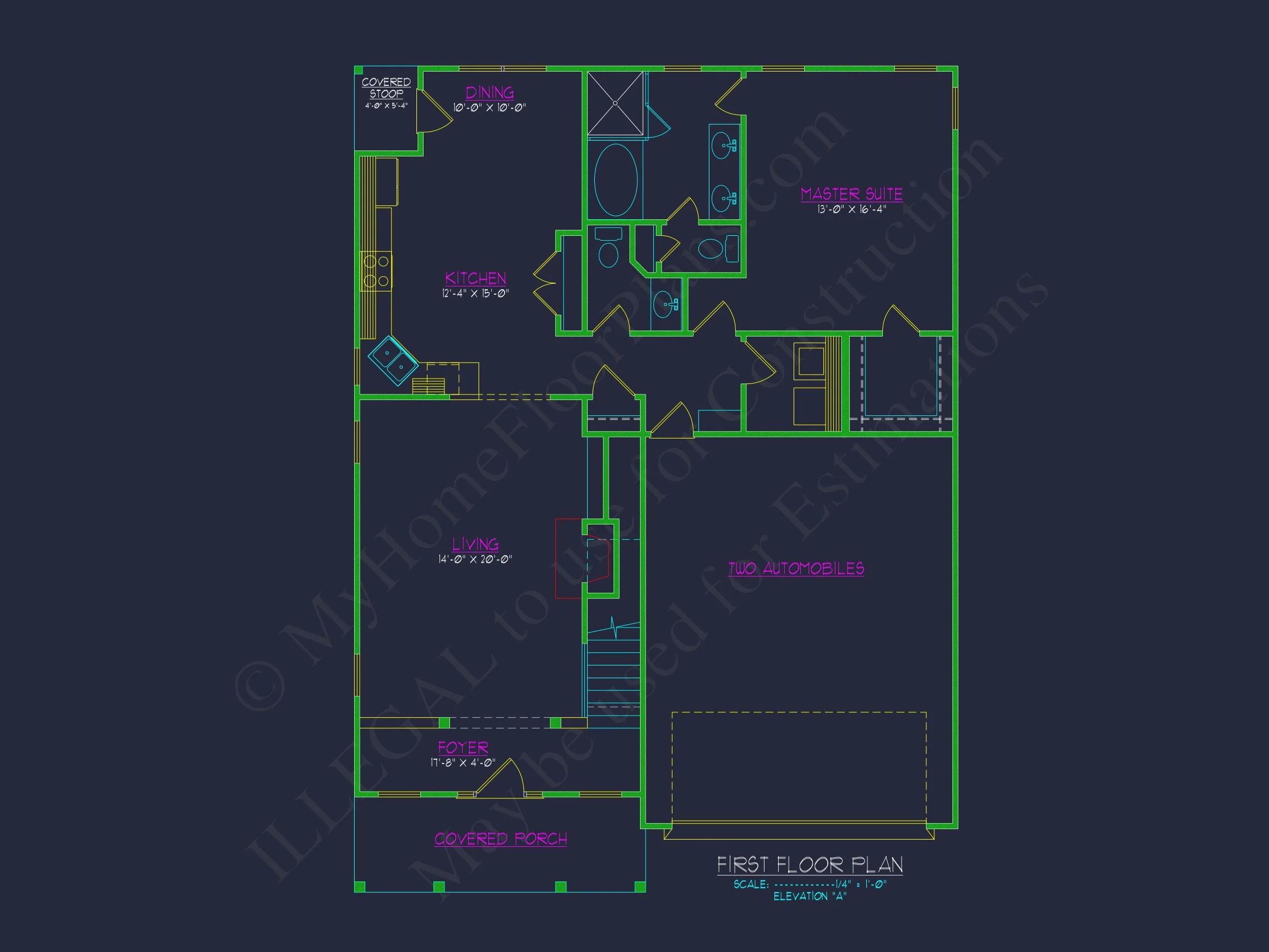 12-2138 HOUSE PLAN - Colonial Revival House Plan With 2-Story Floor Plan Design 5 Colonial Revival house Plan With 2-Story Floor Plan Design