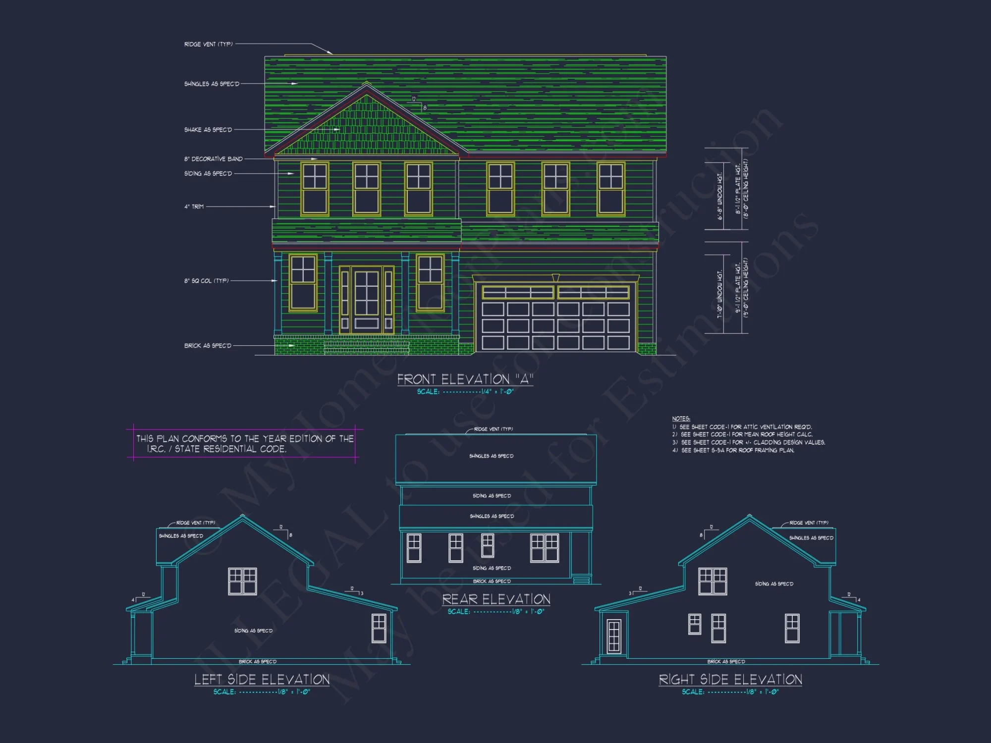 Colonial Revival house Plan With 2-Story Floor Plan Design