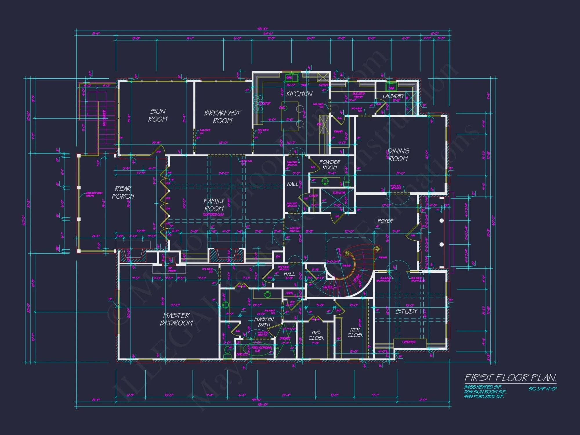 Elegant house Floor Plan Blueprint with French Country Designs