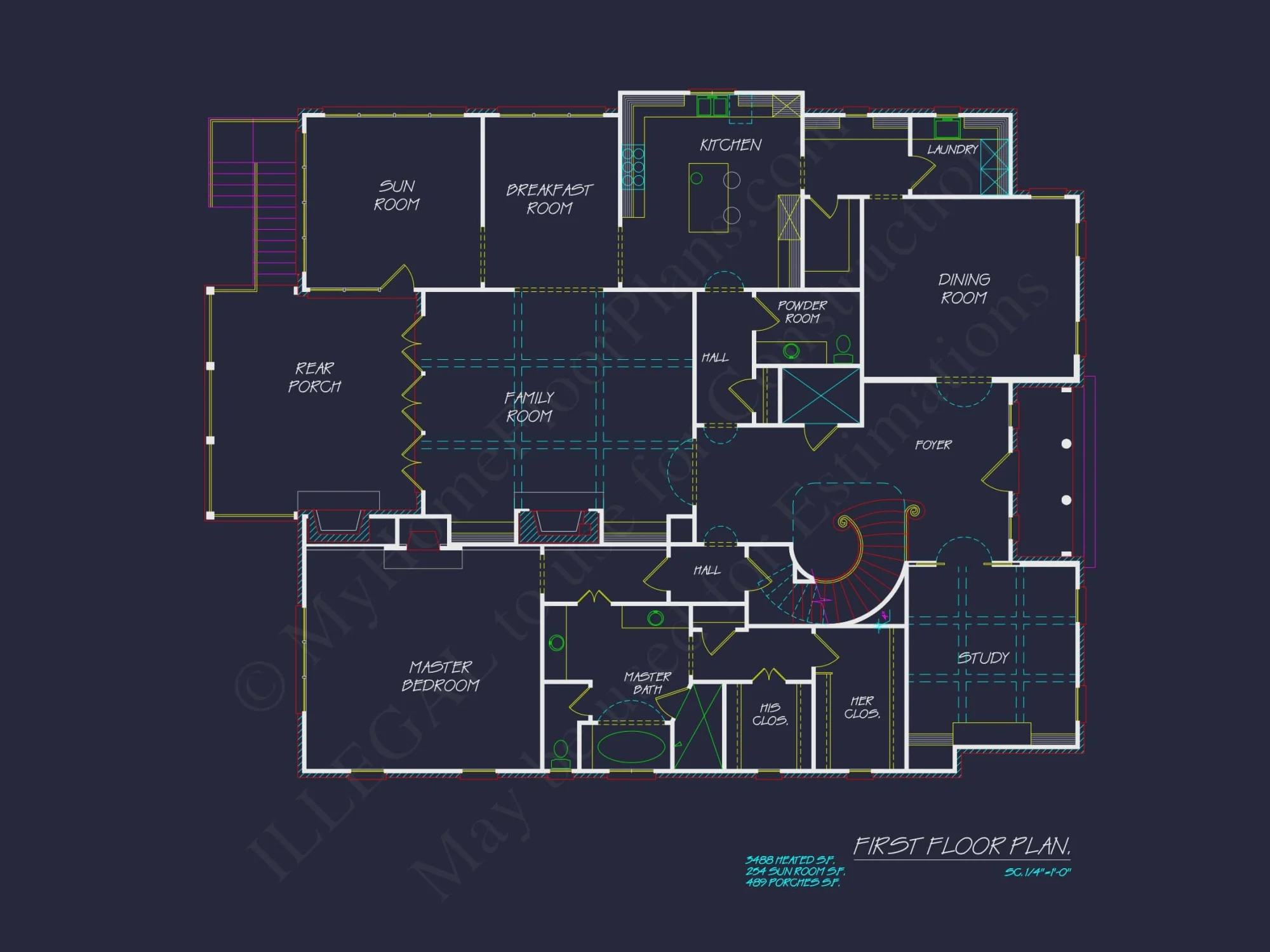 Elegant house Floor Plan Blueprint with French Country Designs