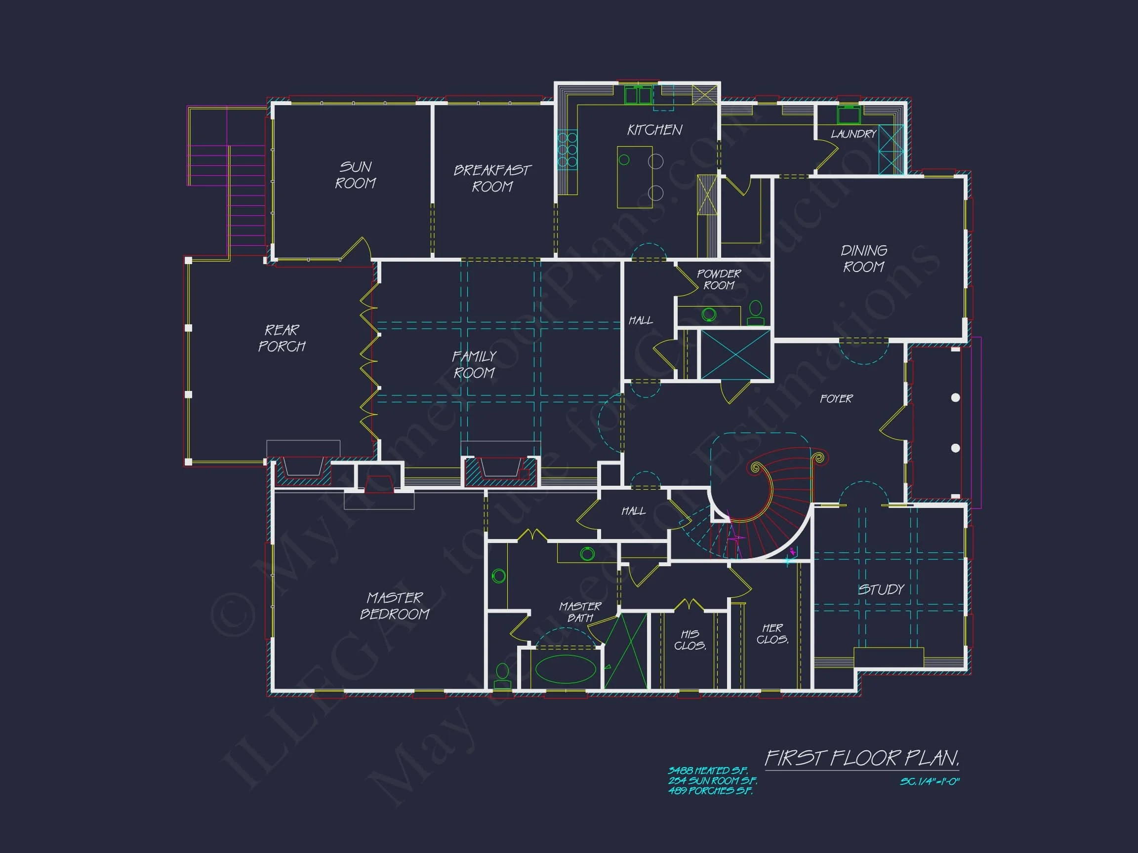 12-2075 HOUSE PLAN - Elegant House Floor Plan Blueprint with French Country Designs 5 Elegant house Floor Plan Blueprint with French Country Designs