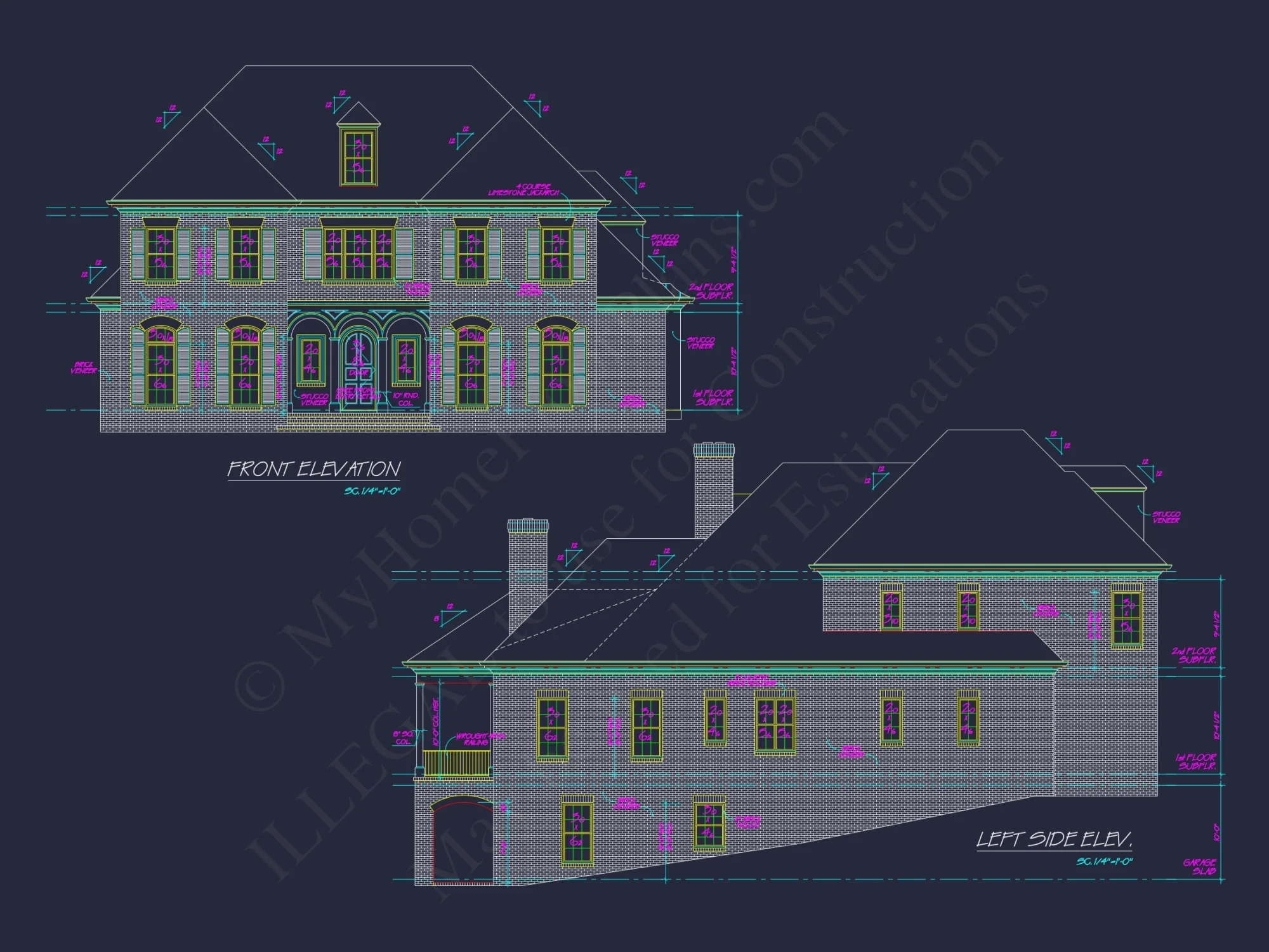 Elegant house Floor Plan Blueprint with French Country Designs