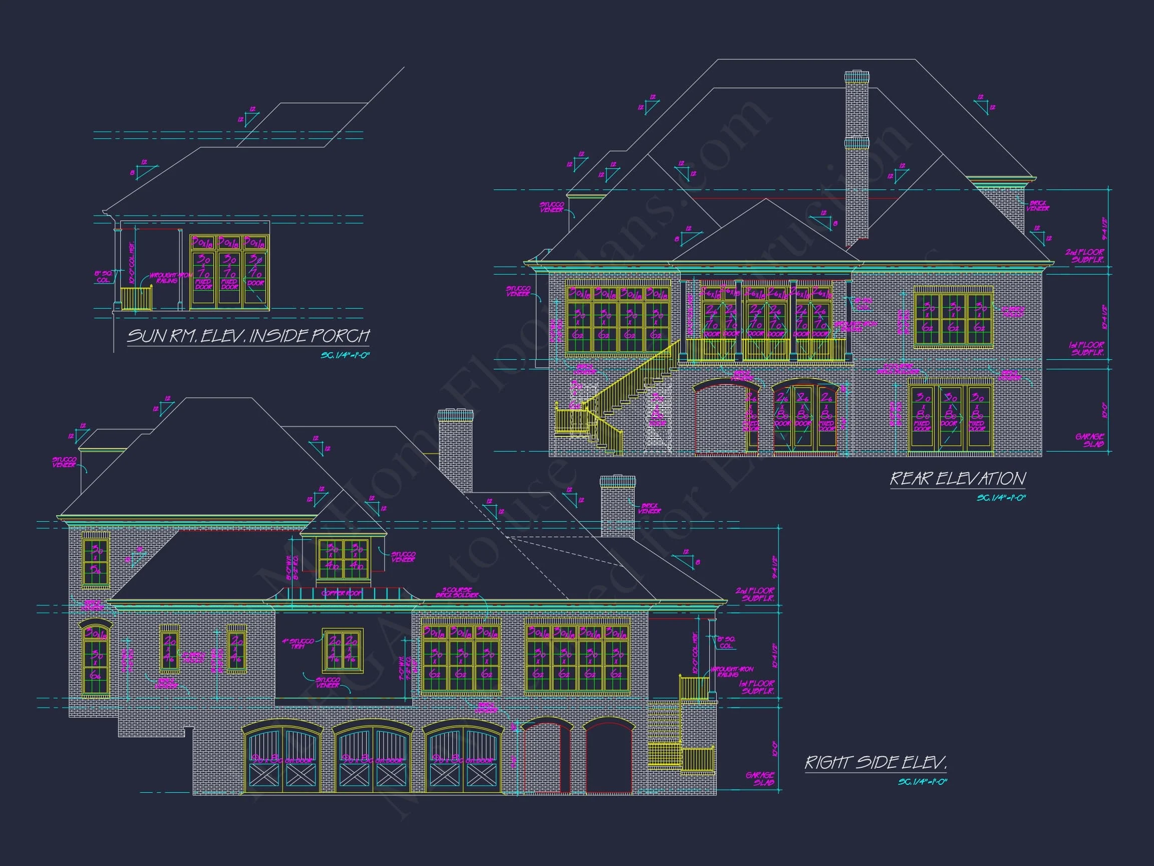 12-2075 HOUSE PLAN - Elegant House Floor Plan Blueprint with French Country Designs 3 Elegant house Floor Plan Blueprint with French Country Designs