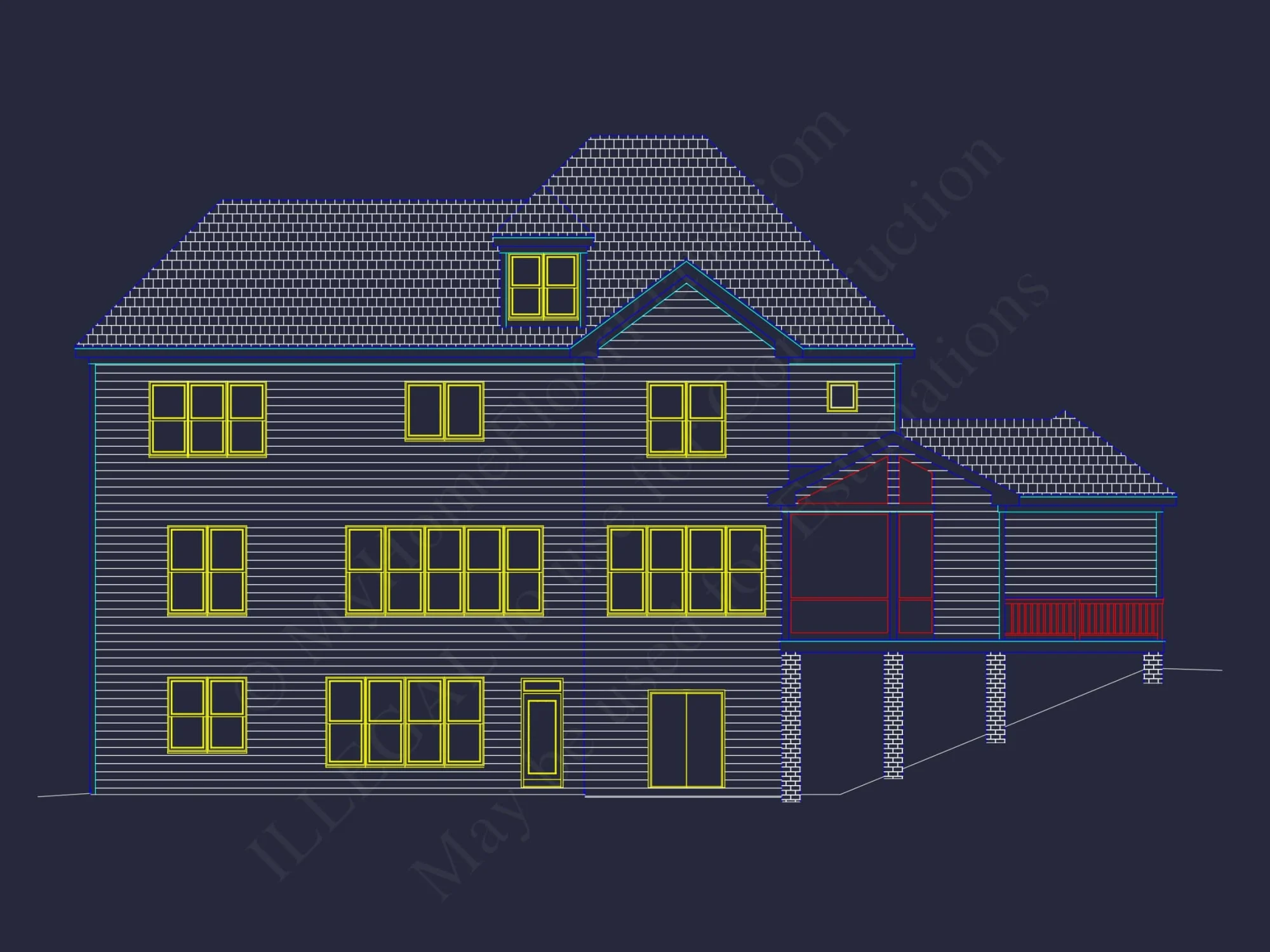 Elegant 5-Bedroom house Plan with CAD Blueprints & Modern Design