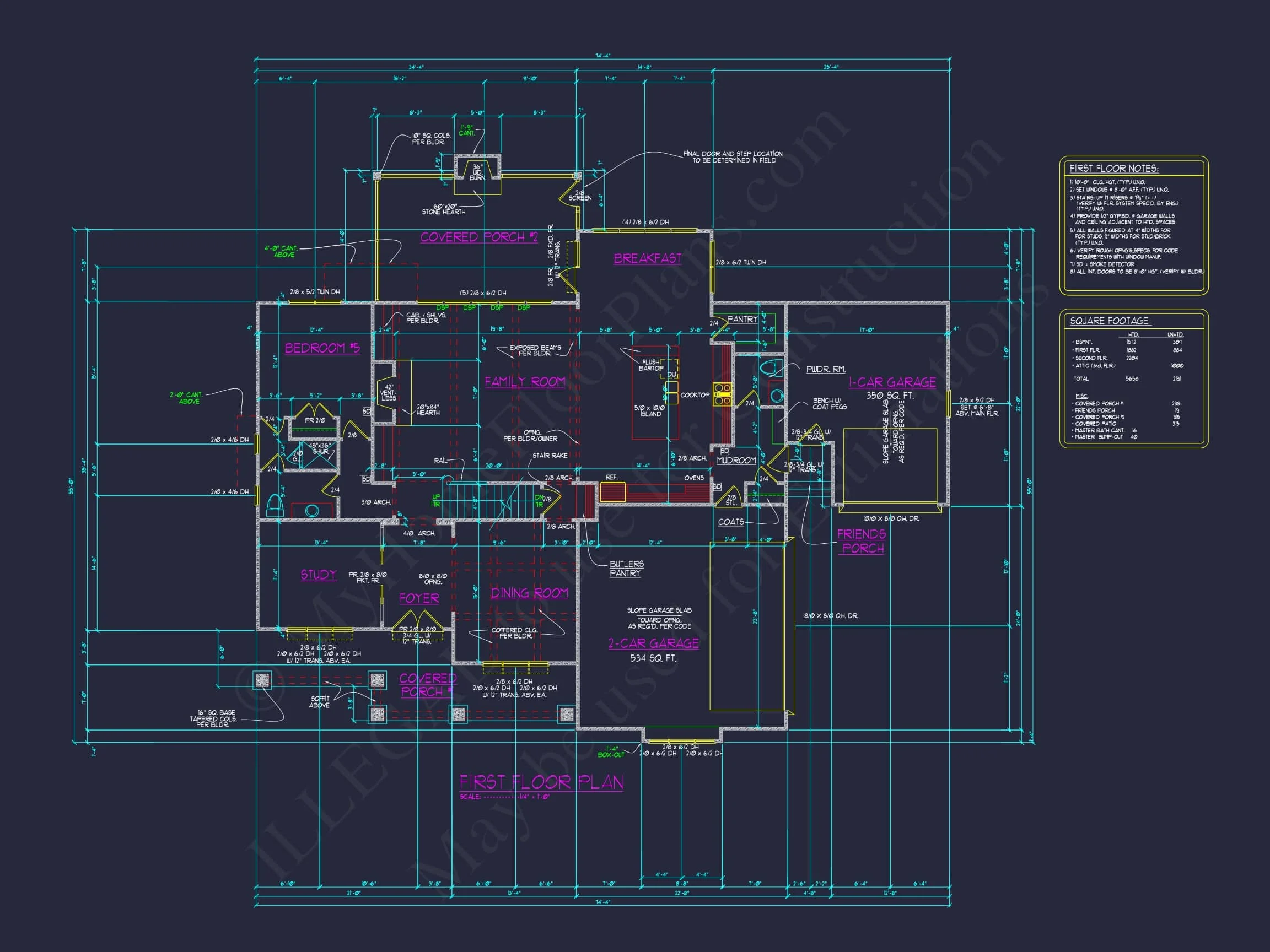 Luxury house Plan with 3 Floors, CAD Blueprints & Modern Design