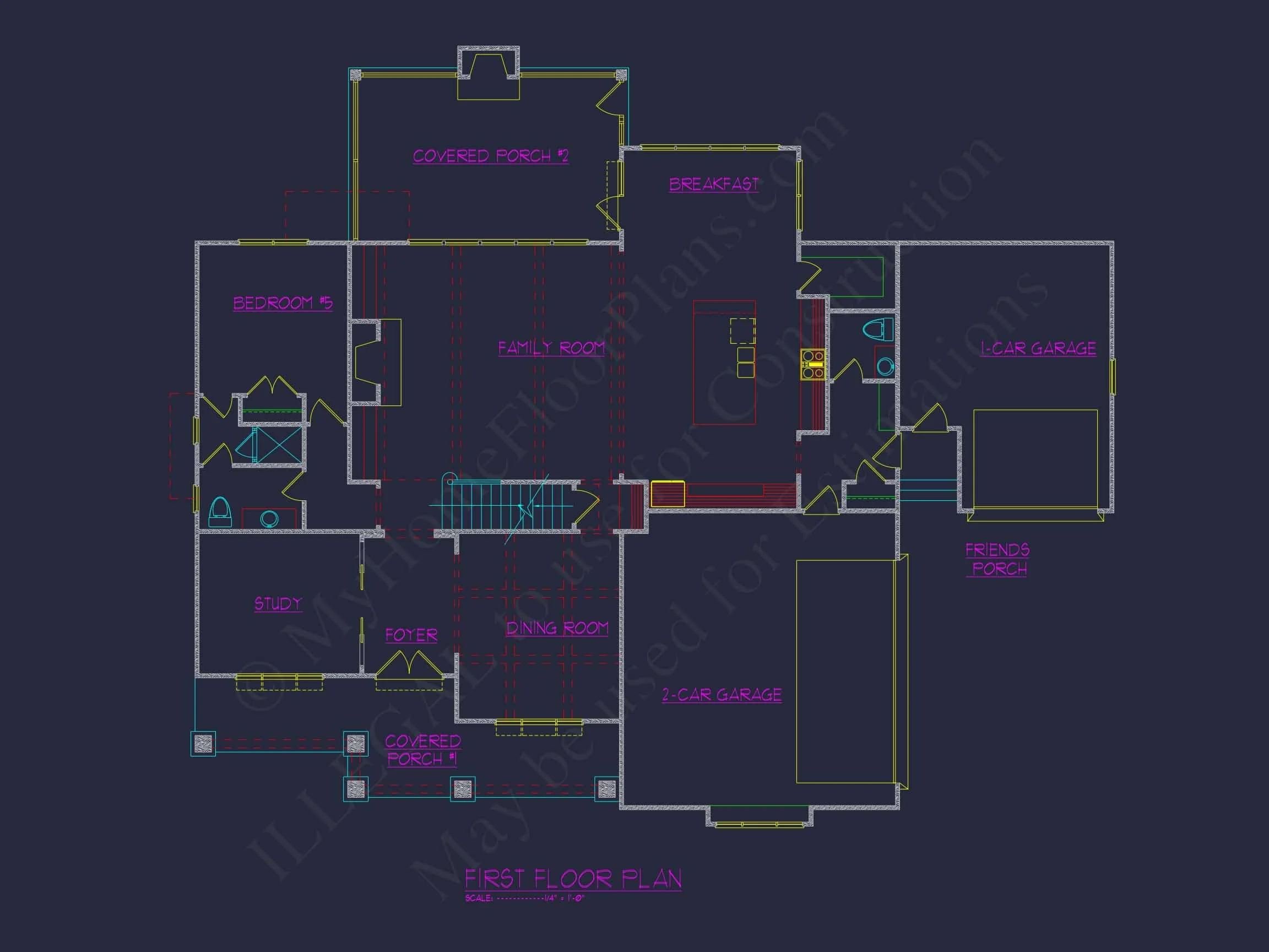 Luxury house Plan with 3 Floors, CAD Blueprints & Modern Design