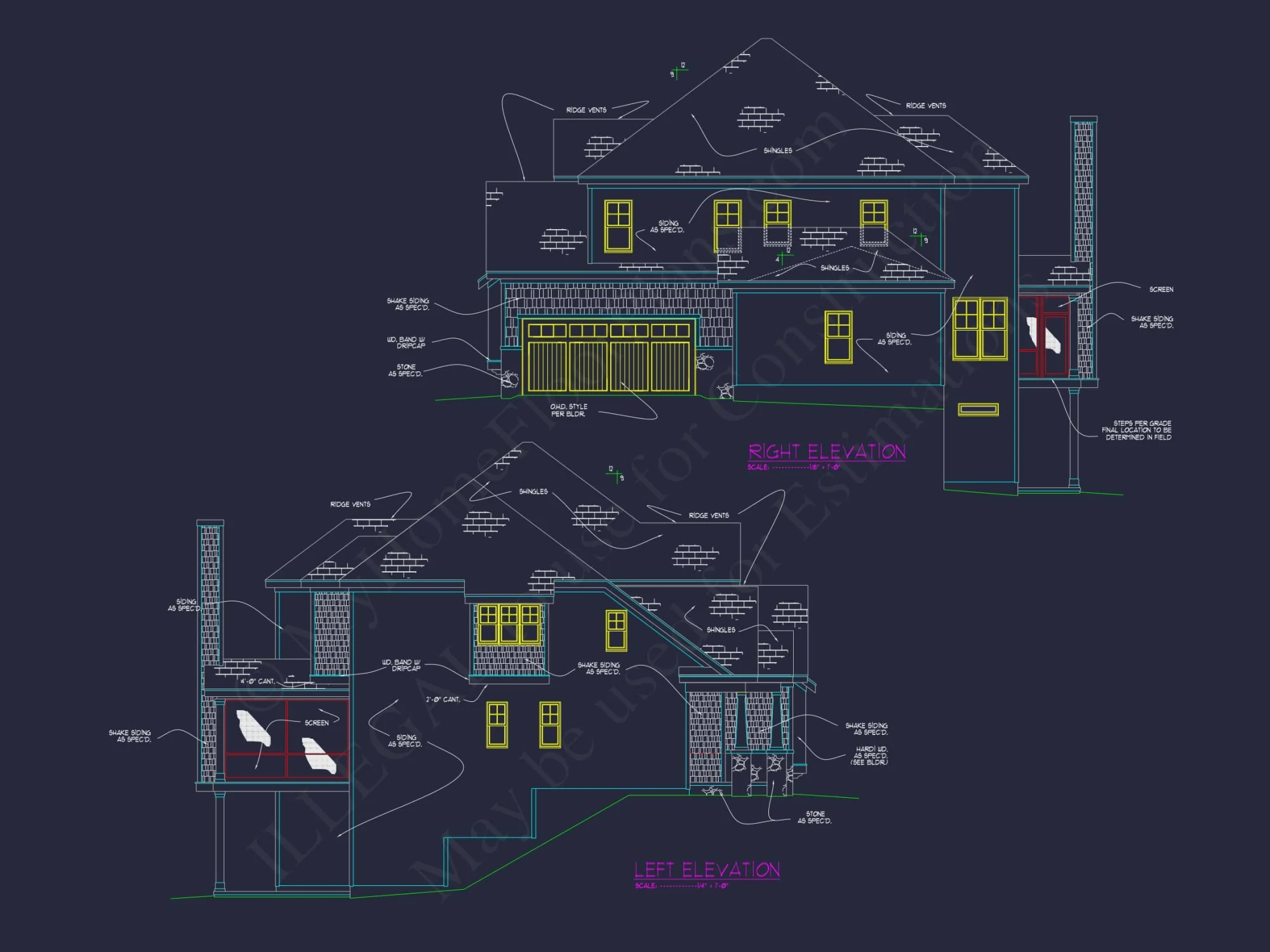 Luxury house Plan with 3 Floors, CAD Blueprints & Modern Design