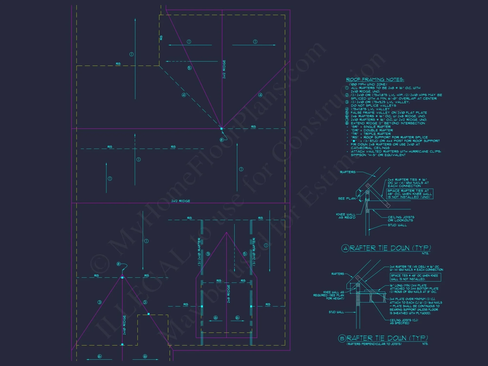 Traditional house Plan with CAD Designs, Fireplace & Porches