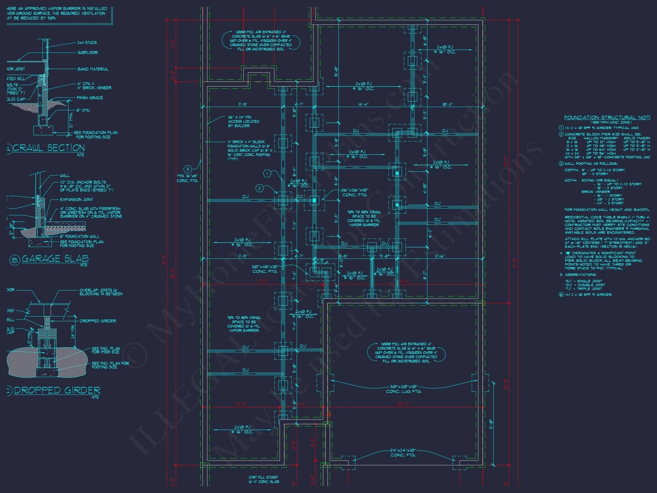 Traditional house Plan with CAD Designs, Fireplace & Porches