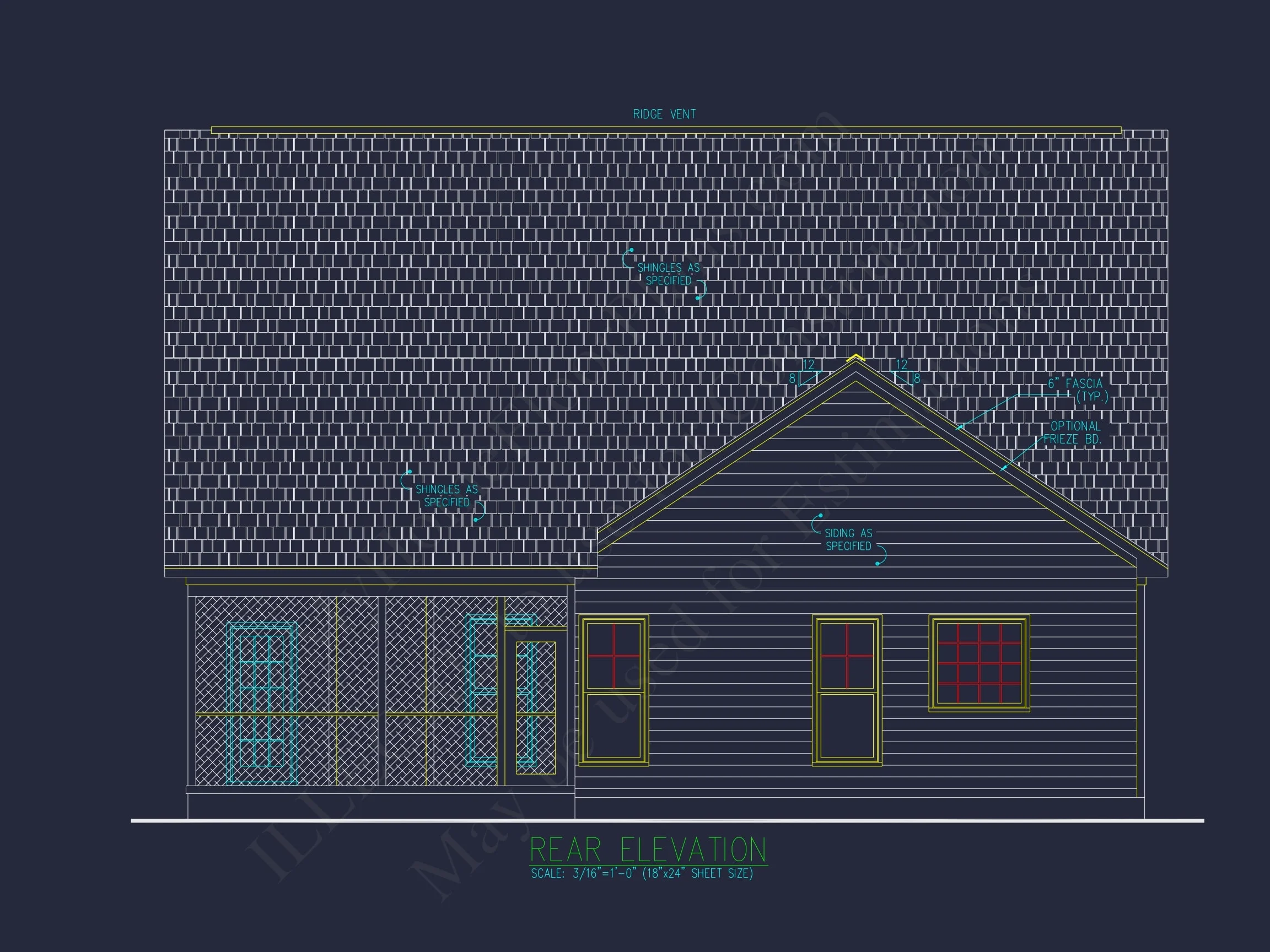 Traditional house Plan with CAD Designs, Fireplace & Porches