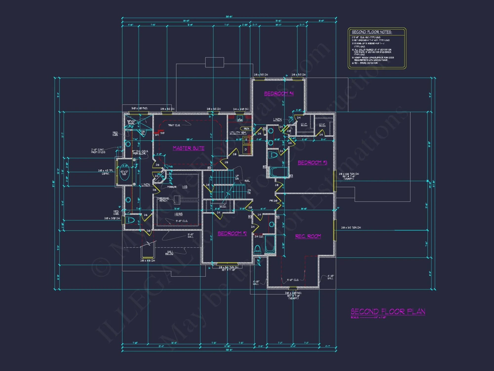 Luxury house Floor Plan with 5 Bedrooms and CAD Designs