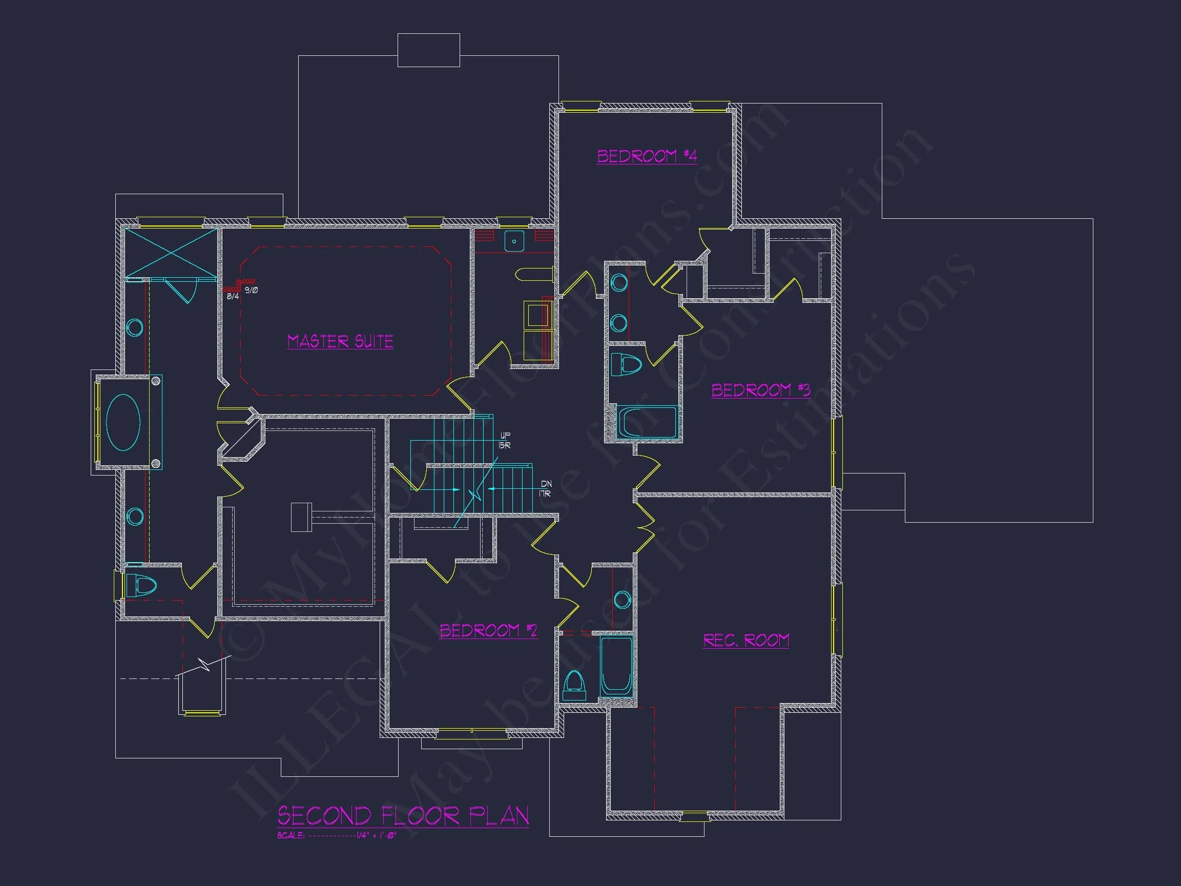 11-1797 HOUSE PLAN - Luxury House Floor Plan with 5 Bedrooms and CAD Designs 7 Luxury house Floor Plan with 5 Bedrooms and CAD Designs