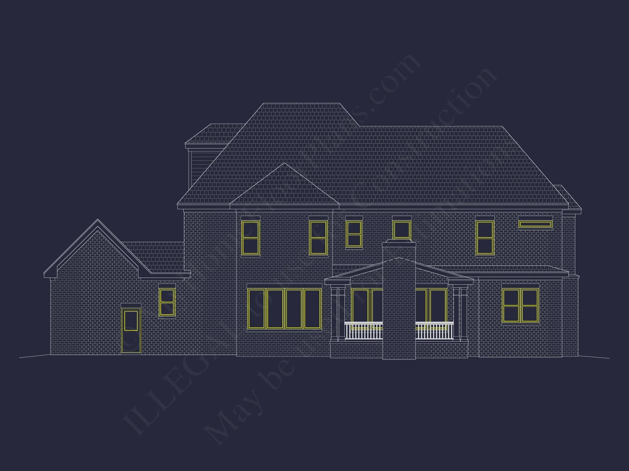 Luxury house Floor Plan with 5 Bedrooms and CAD Designs