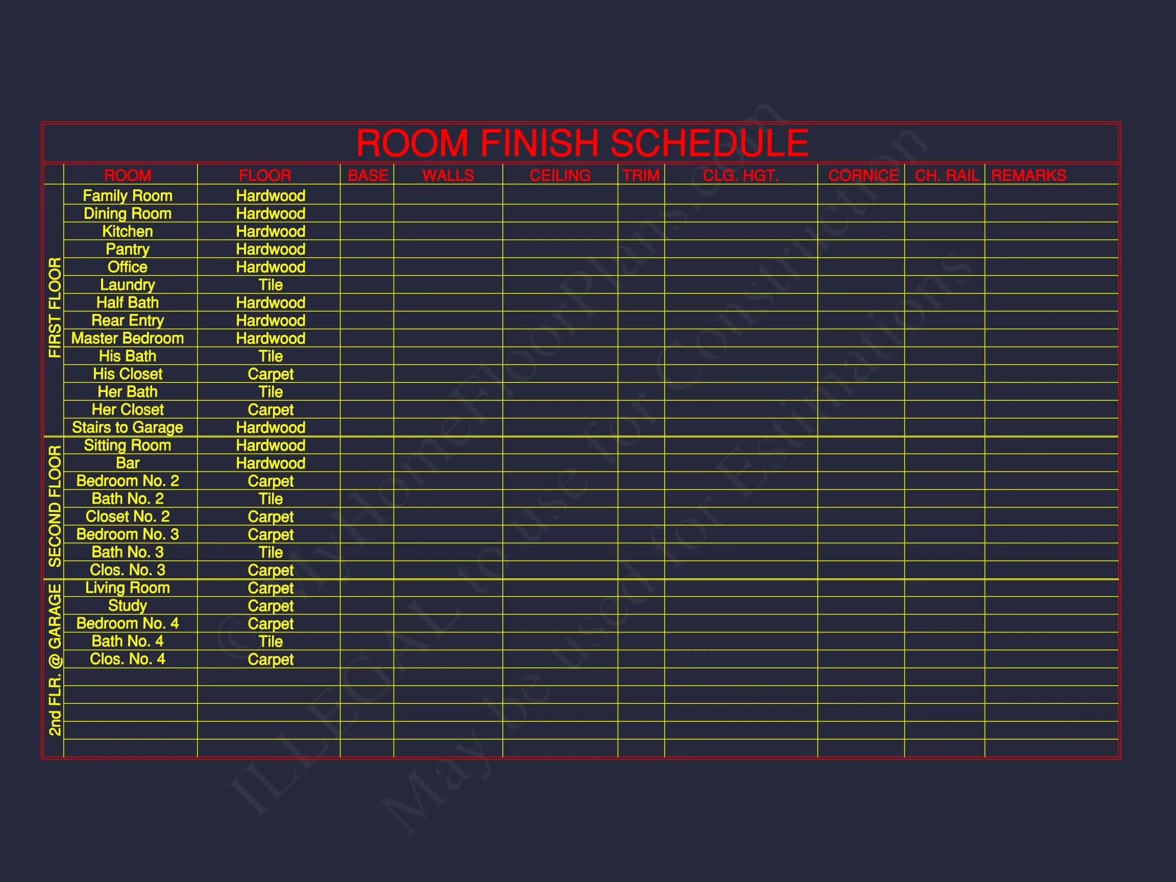 11-1592 HOUSE PLAN - 4-Bed, 5.5-Bath, 5013 SF Southern Colonial House Plan 23 Stunning 2-Story house Plan with Detailed CAD Blueprint Designs