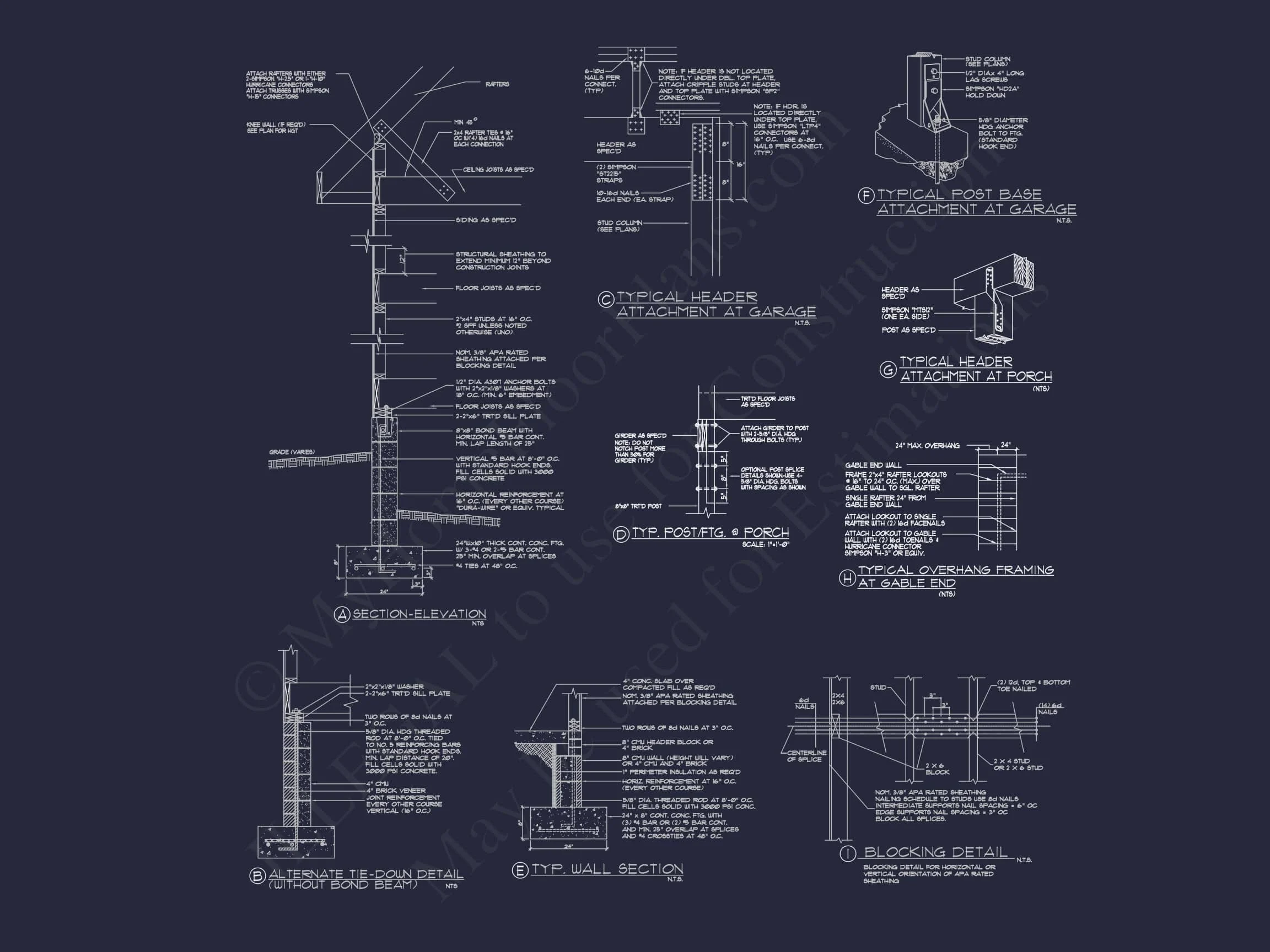 11-1592 HOUSE PLAN - 4-Bed, 5.5-Bath, 5013 SF Southern Colonial House Plan 21 Stunning 2-Story house Plan with Detailed CAD Blueprint Designs