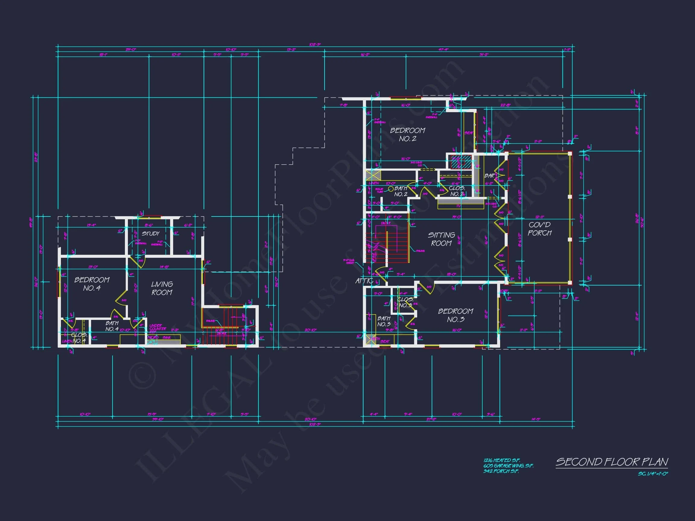 11-1592 HOUSE PLAN - 4-Bed, 5.5-Bath, 5013 SF Southern Colonial House Plan 14 Stunning 2-Story house Plan with Detailed CAD Blueprint Designs