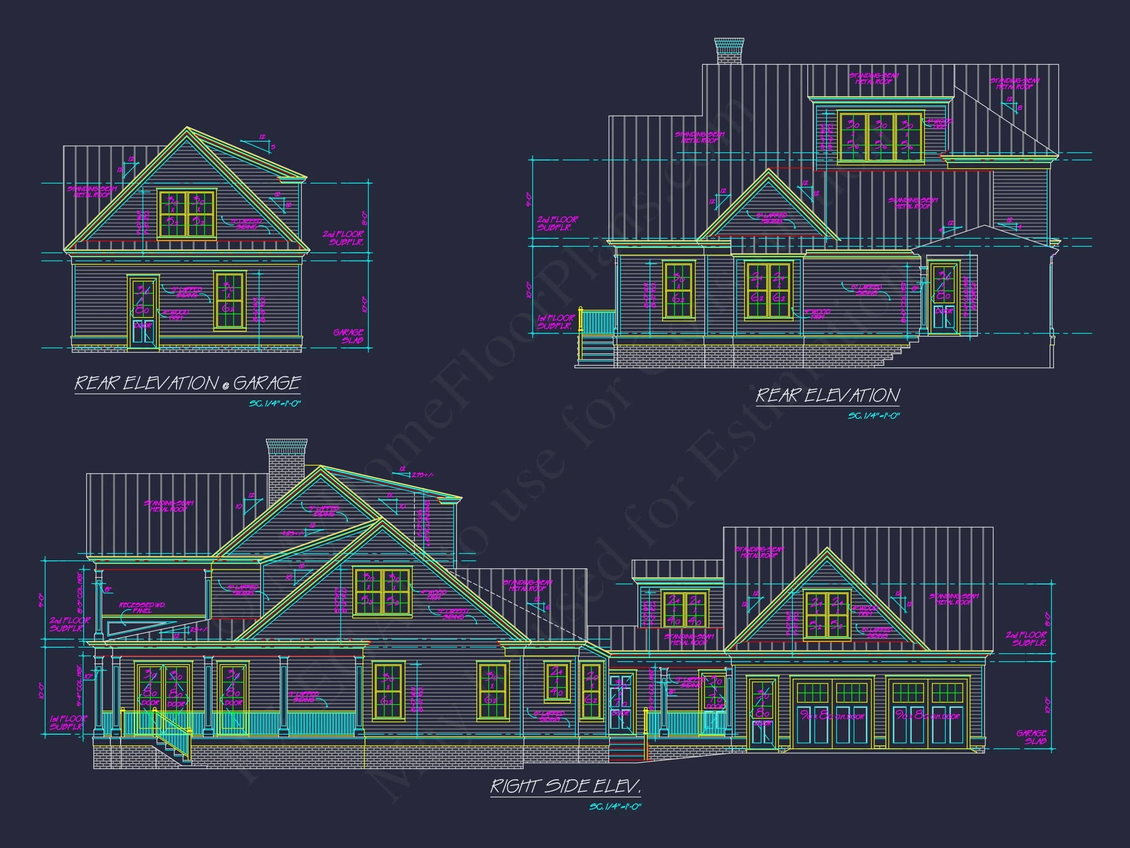 11-1592 HOUSE PLAN - 4-Bed, 5.5-Bath, 5013 SF Southern Colonial House Plan 12 Stunning 2-Story house Plan with Detailed CAD Blueprint Designs