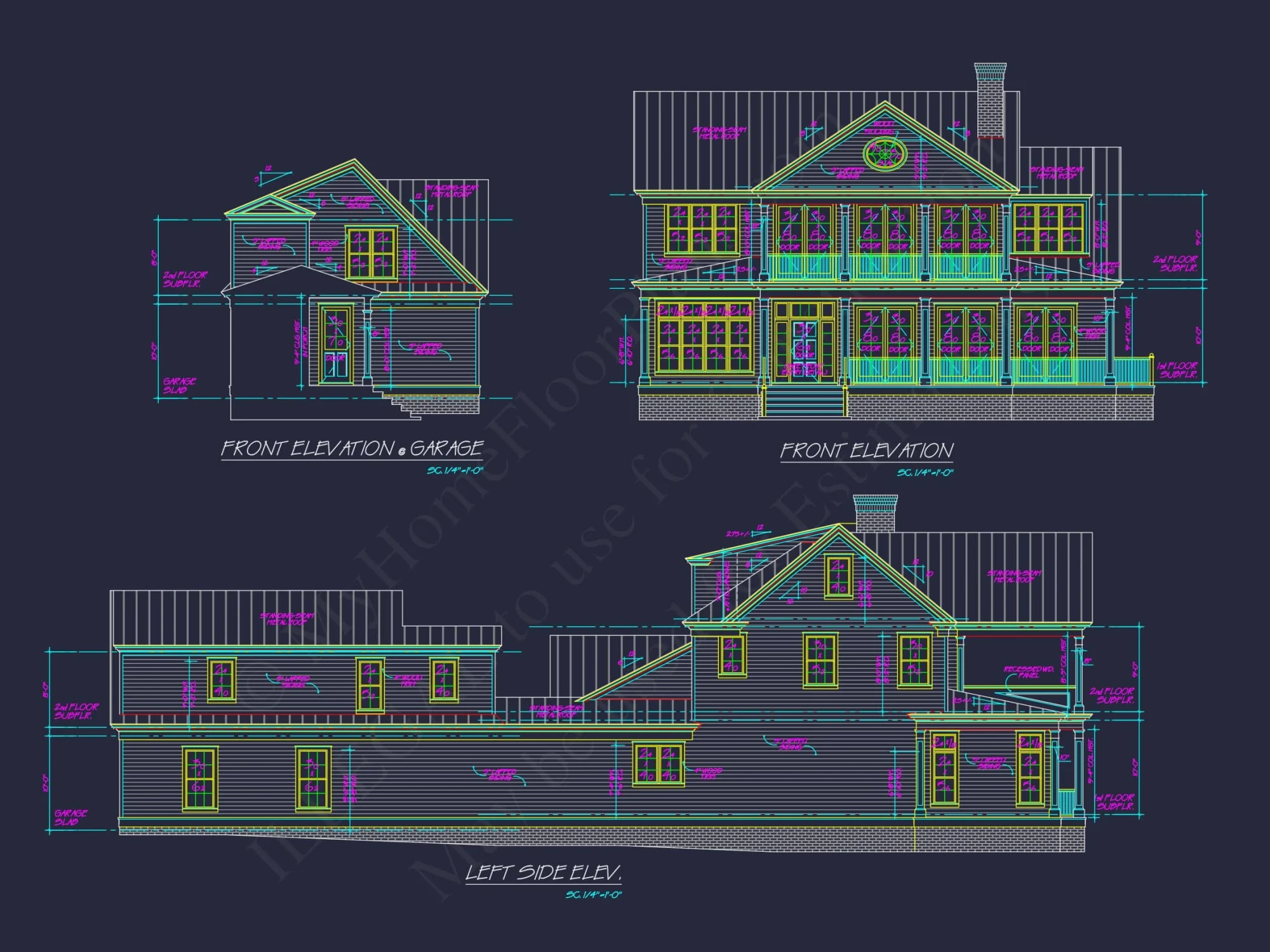 Stunning 2-Story house Plan with Detailed CAD Blueprint Designs
