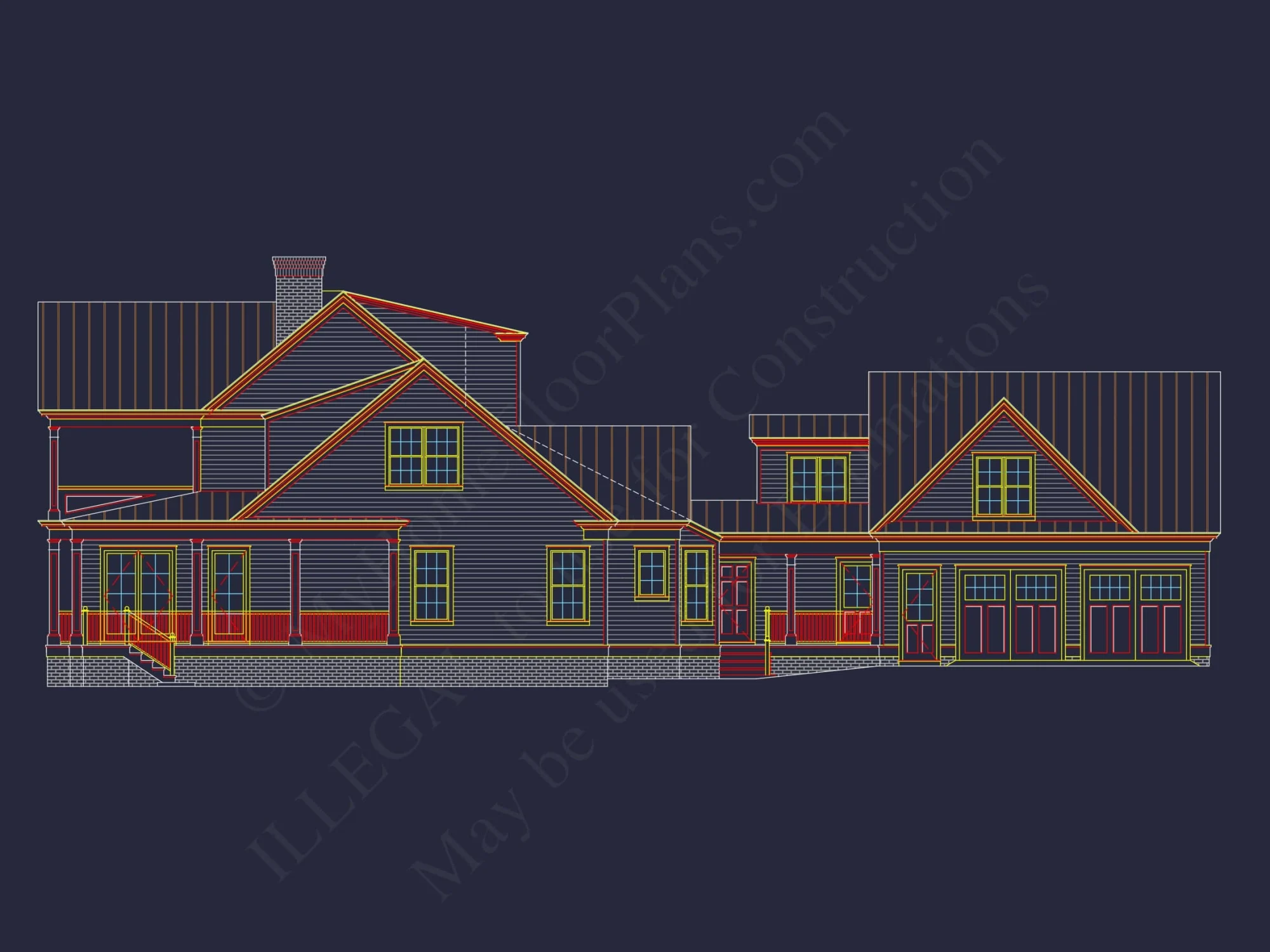 Stunning 2-Story house Plan with Detailed CAD Blueprint Designs