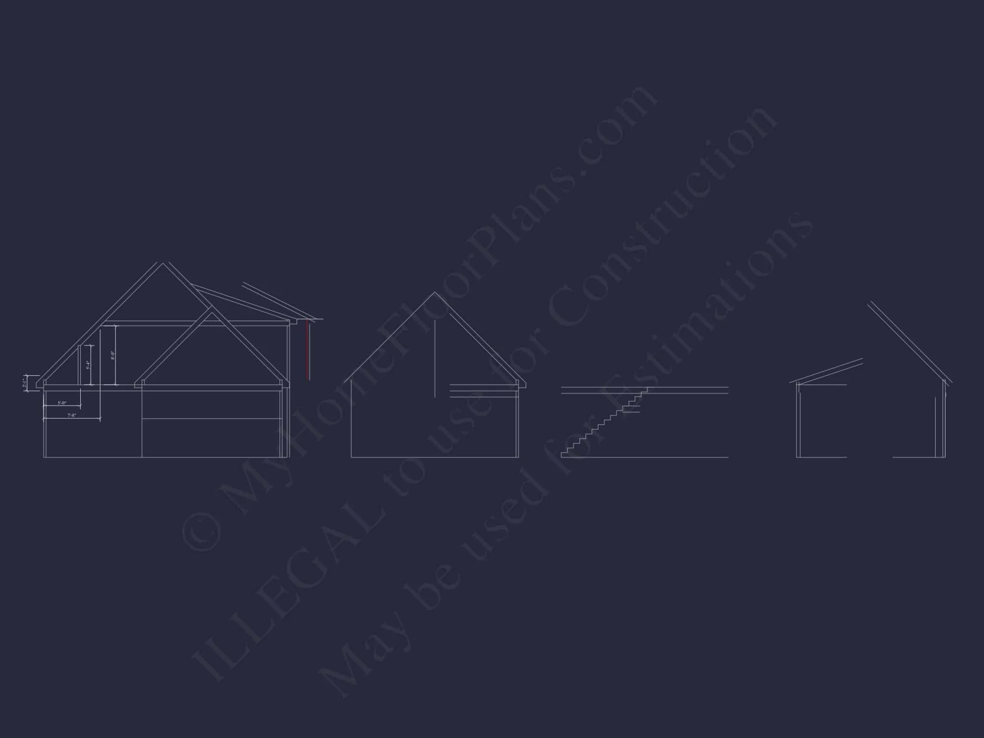 Spacious 5-Bedroom house Plan with Modern Floor Design & CAD Blueprint