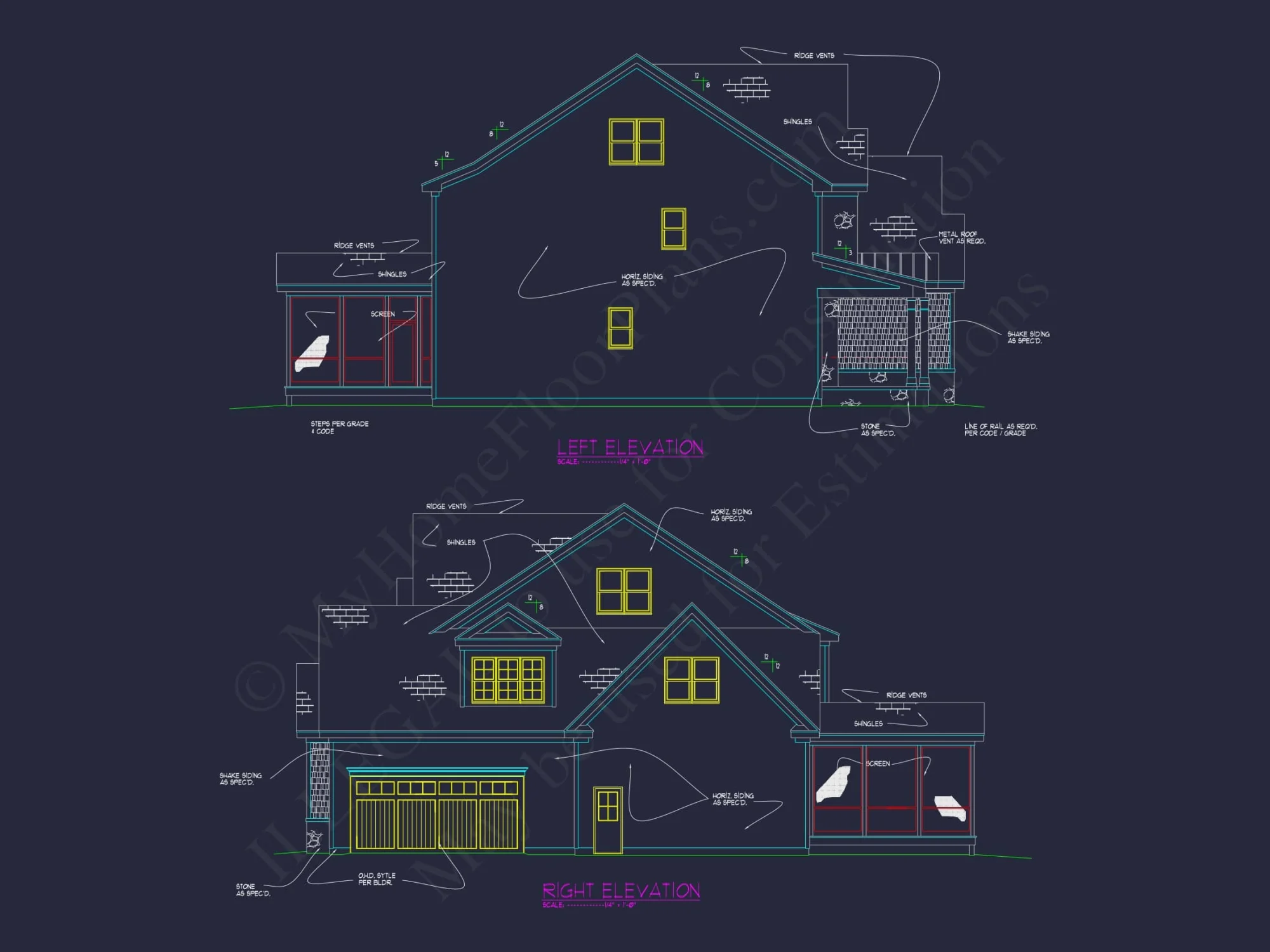Versatile house Floor Plan with 3 Story CAD Architecture Design